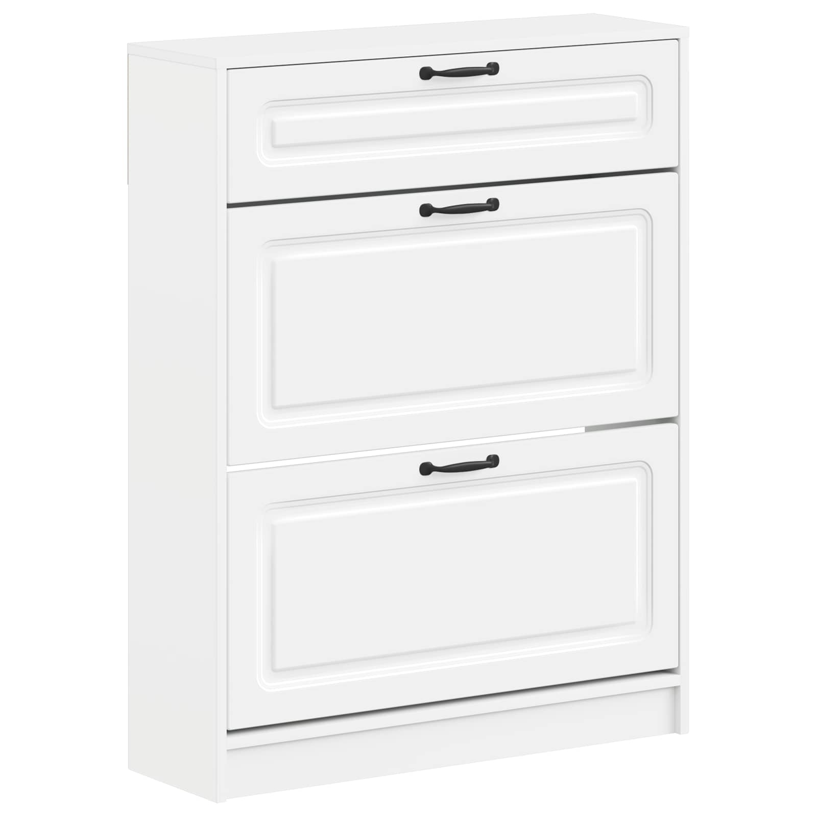 Shoe Cabinet UTRECHT 78 x 24 x 100 cm Engineered Wood White