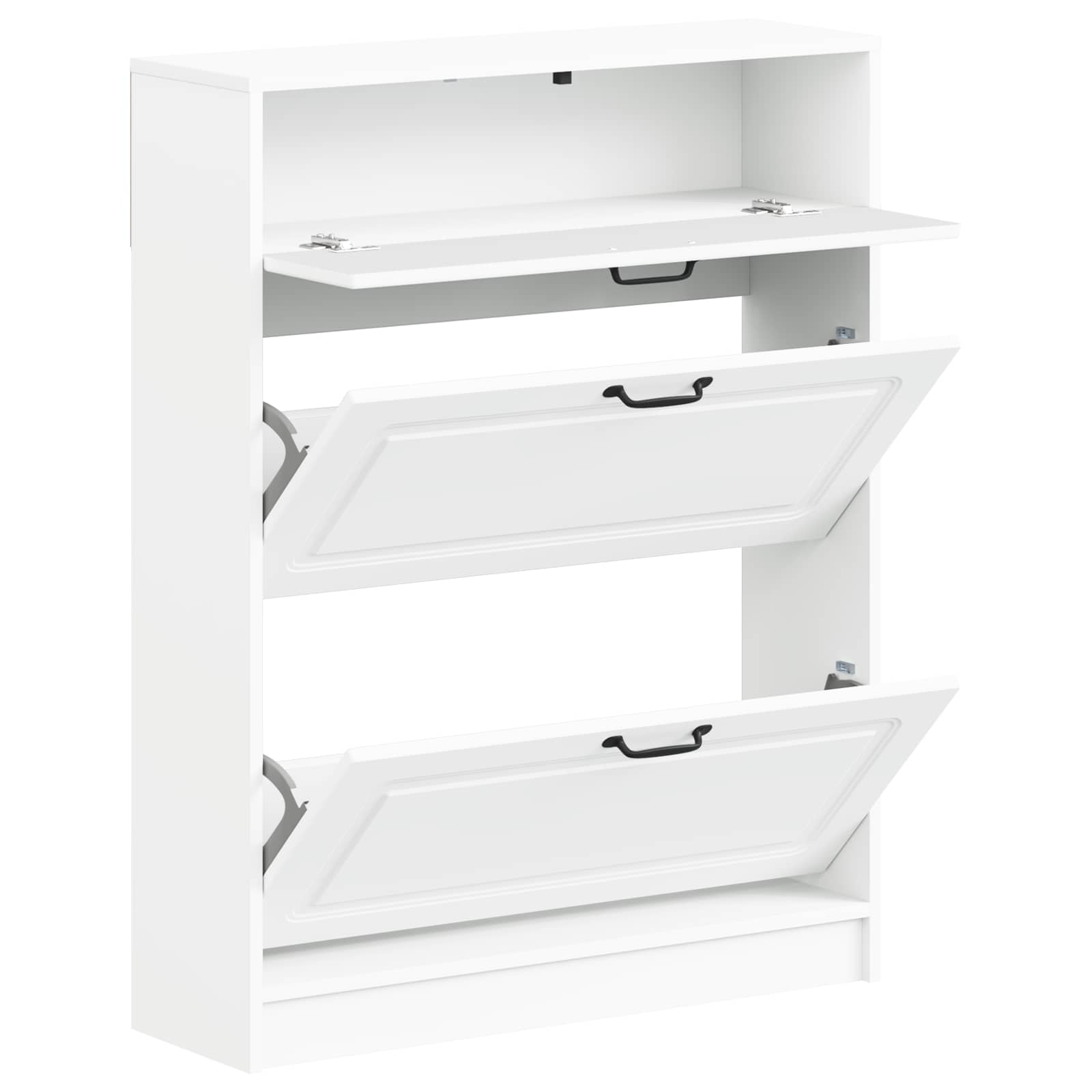 Shoe Cabinet UTRECHT 78 x 24 x 100 cm Engineered Wood White