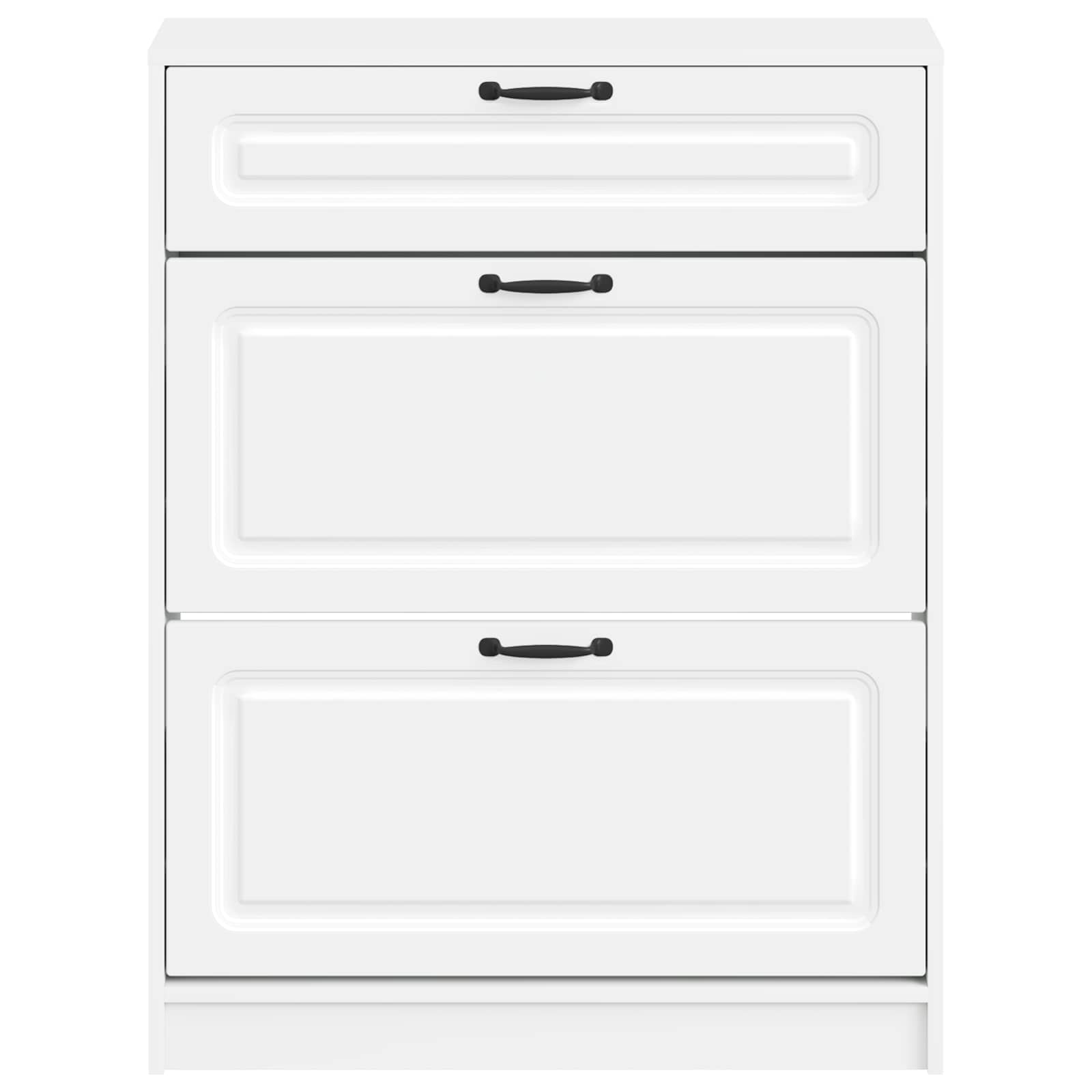 Shoe Cabinet UTRECHT 78 x 24 x 100 cm Engineered Wood White