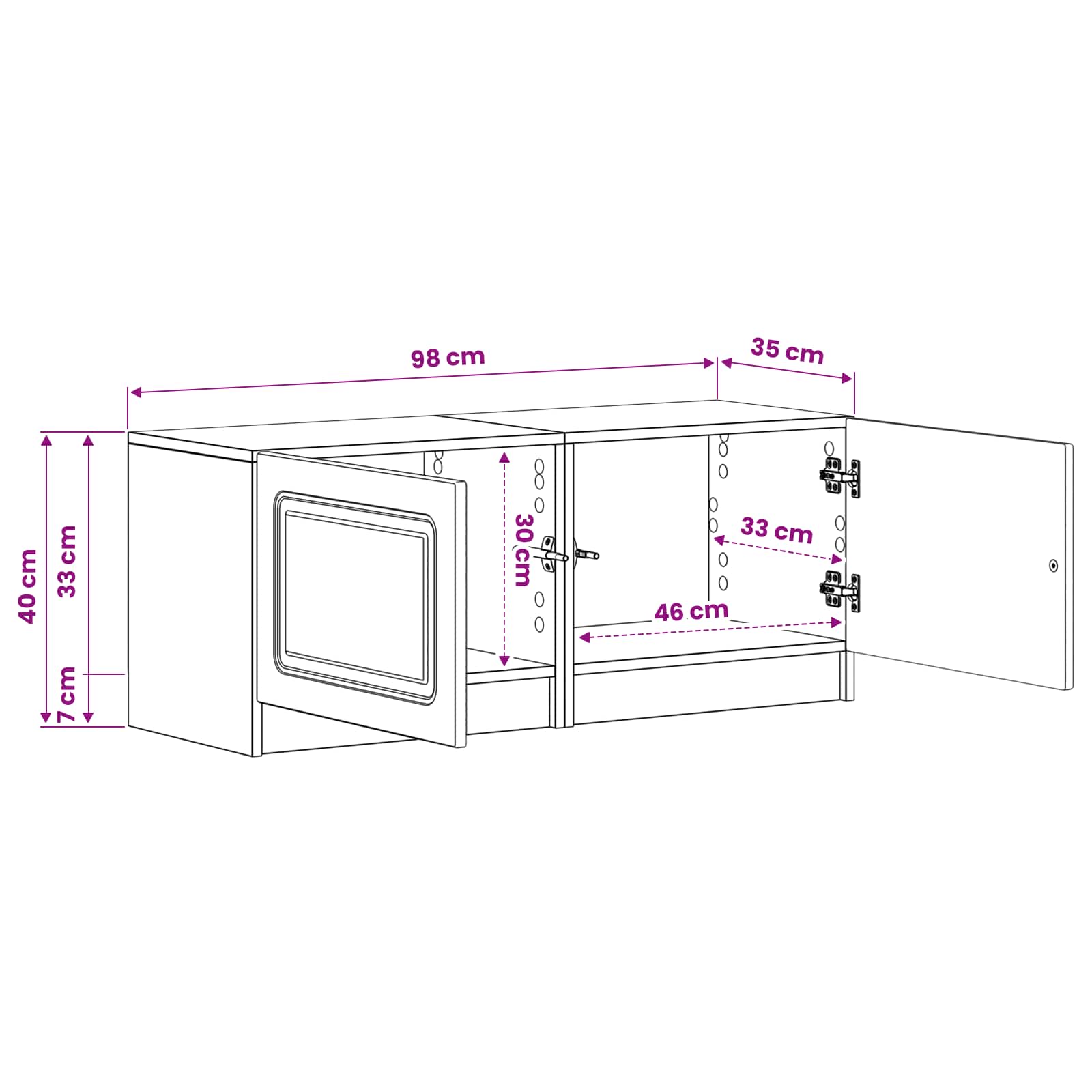 TV Cabinet White Engineered Wood