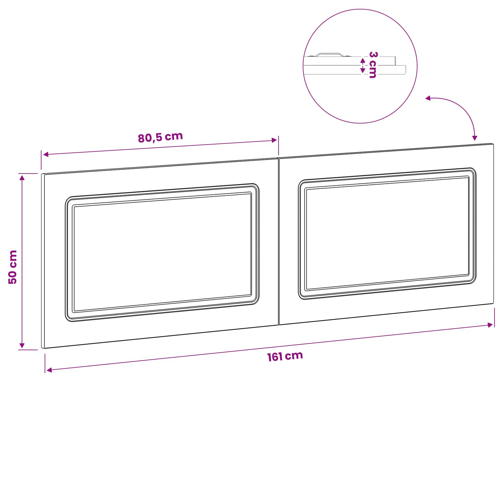 Wall-Mounted Headboard UTRECHT Sonoma Oak Engineered Wood