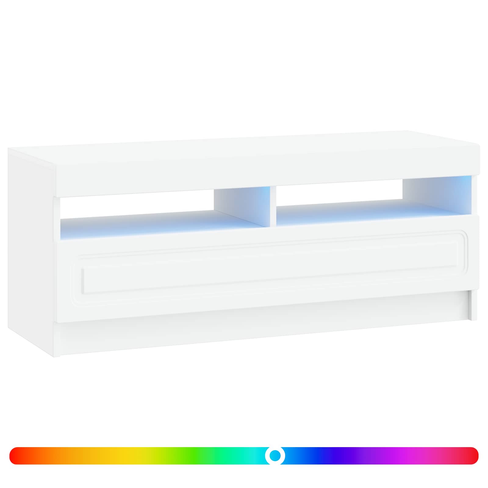 LED TV Cabinet White Engineered Wood