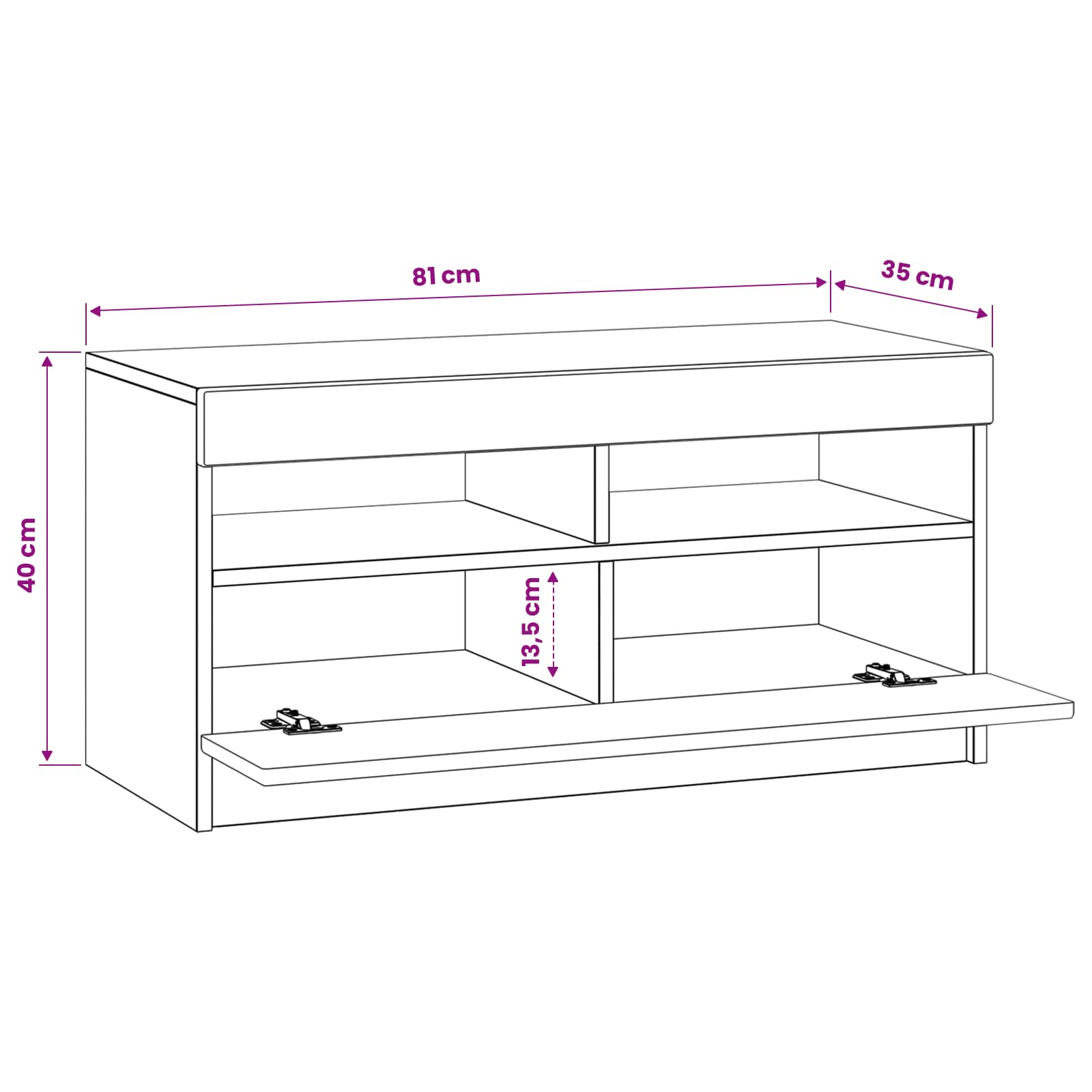 LED TV Cabinet White Engineered Wood