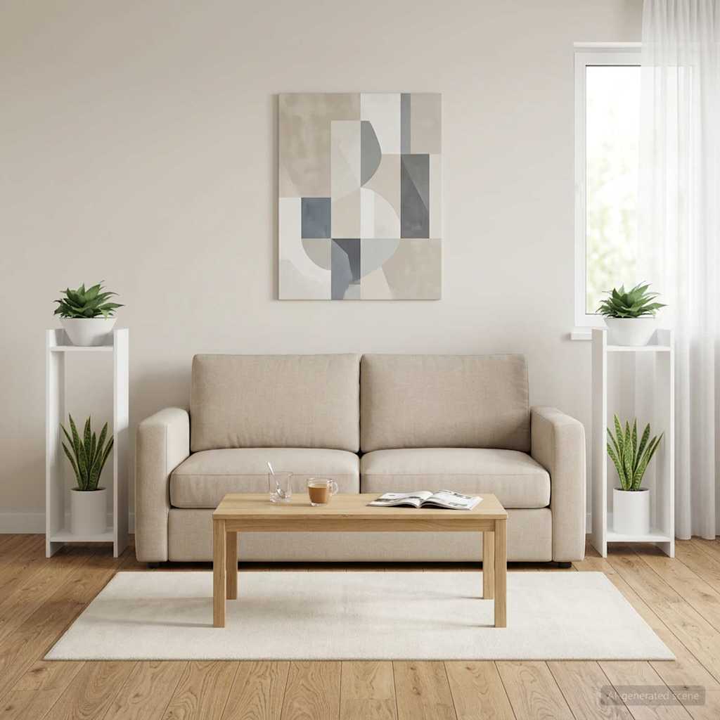 Plant Stand 2 pcs White 30 x 30 x 100 cm Engineered Wood