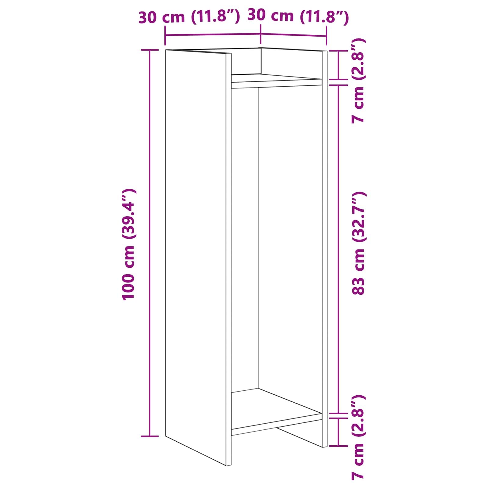 Plant Stand 2 pcs White 30 x 30 x 100 cm Engineered Wood