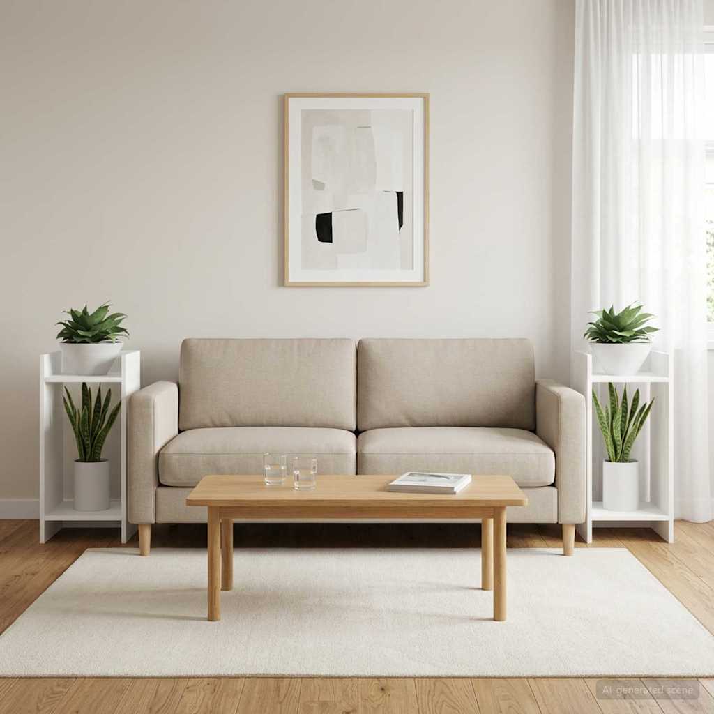 Plant Stand 2 pcs White 30 x 30 x 60 cm Engineered Wood