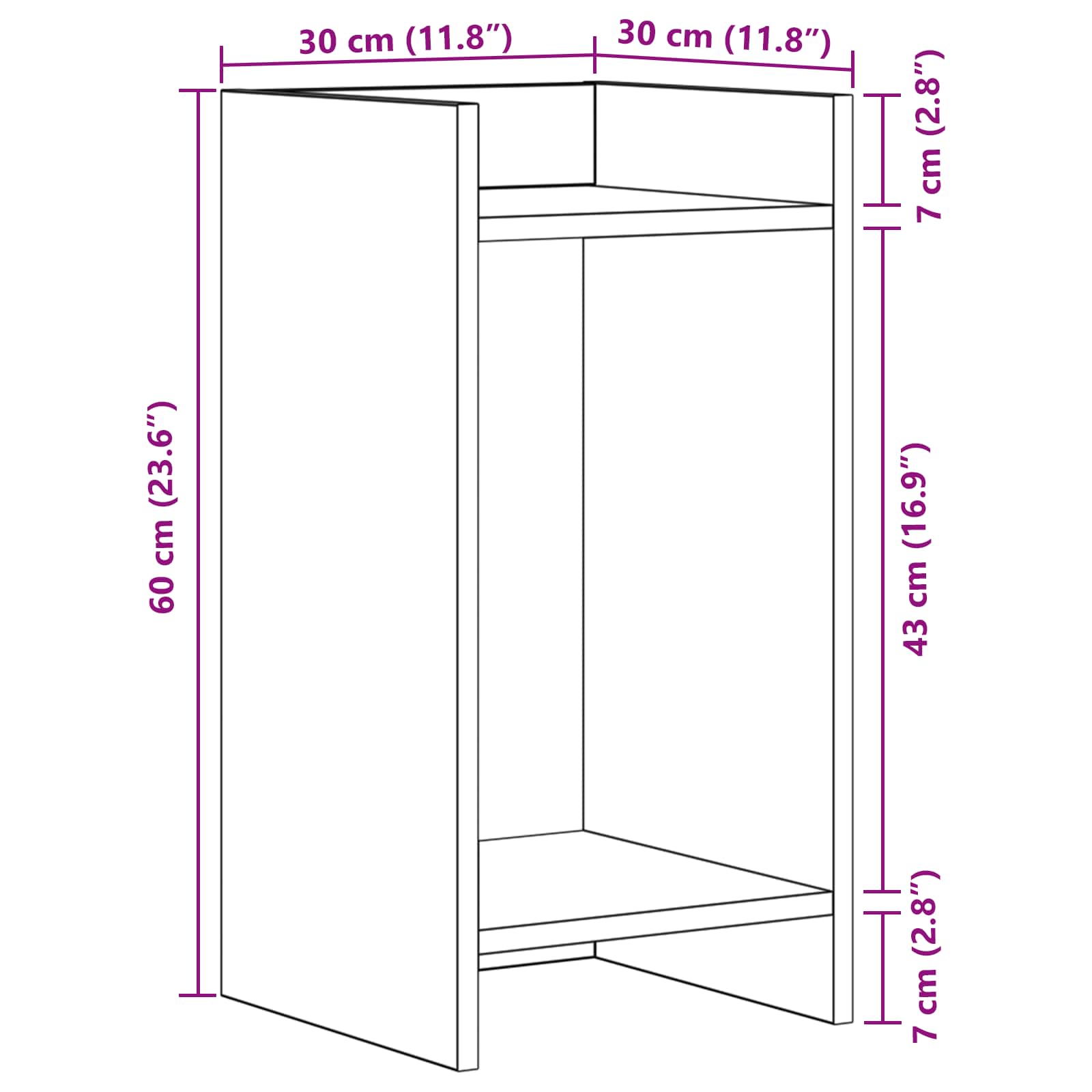 Plant Stand 2 pcs White 30 x 30 x 60 cm Engineered Wood