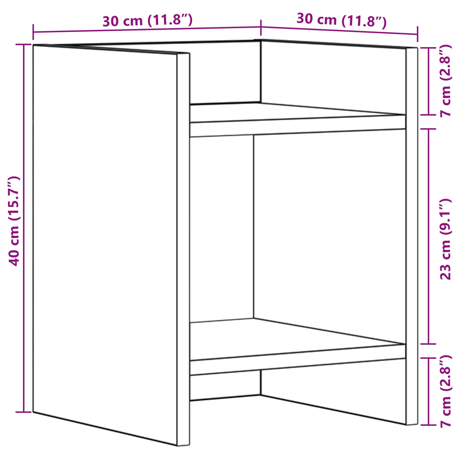 Plant Stand 2 pcs White 30 x 30 x 40 cm Engineered Wood