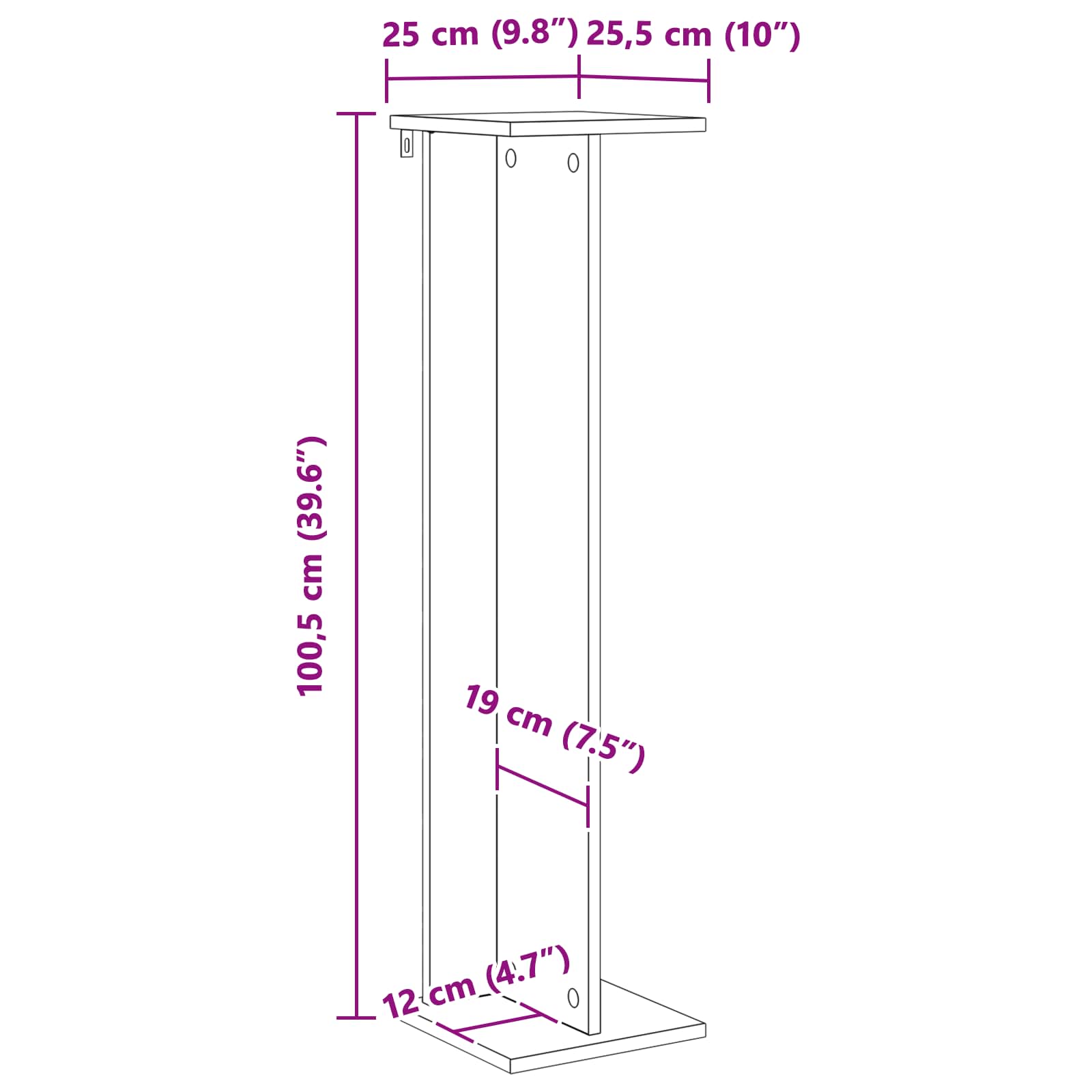 Plant Stand 2 pcs White 25 x 25.5 x 100.5 cm Engineered Wood