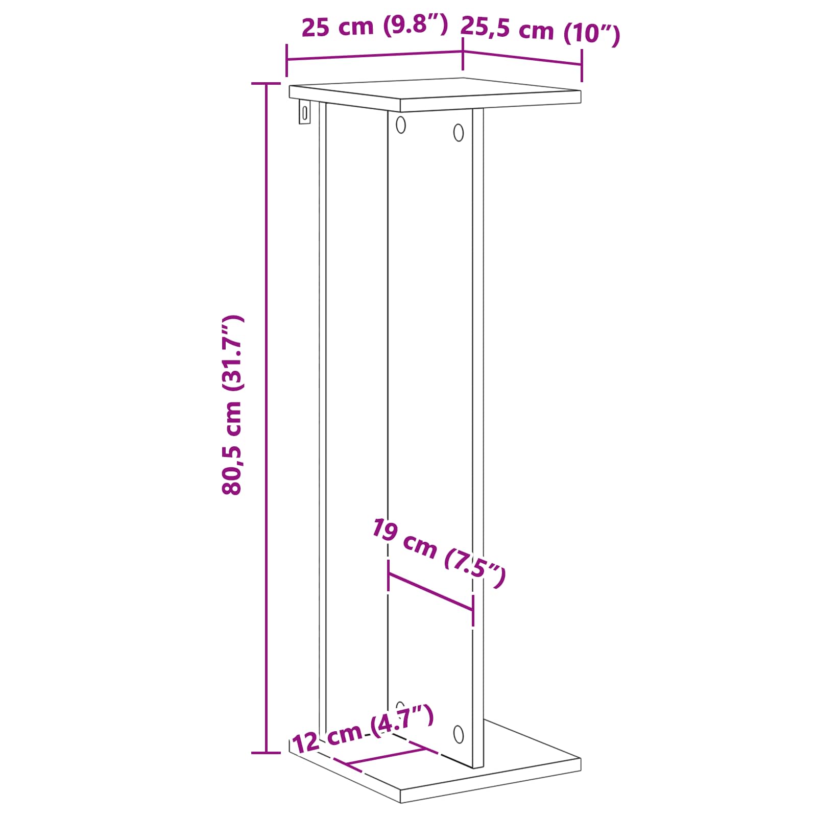 Plant Stand 2 pcs White 25 x 25.5 x 80.5 cm Engineered Wood