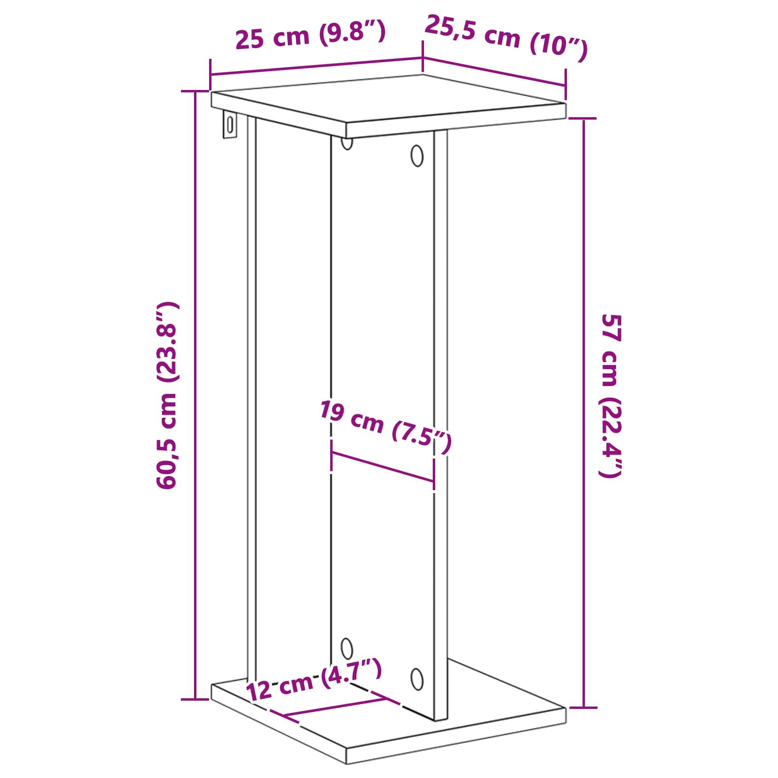 Plant Stand 2 pcs White 25 x 25.5 x 60.5 cm Engineered Wood