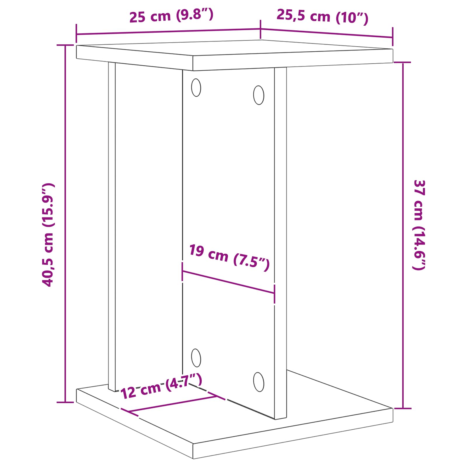 Plant Stand 2 pcs White 25 x 25.5 x 40.5 cm Engineered Wood