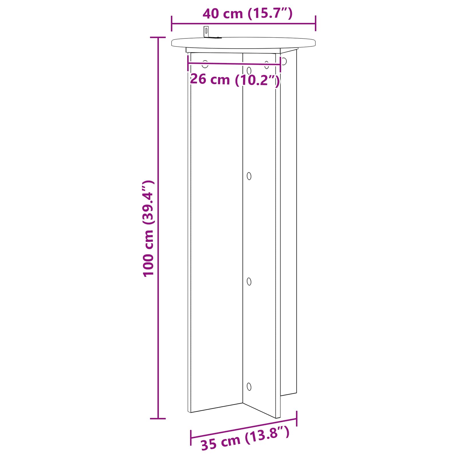 Plant Stand 2 pcs White Ø40 x 100 cm Engineered Wood