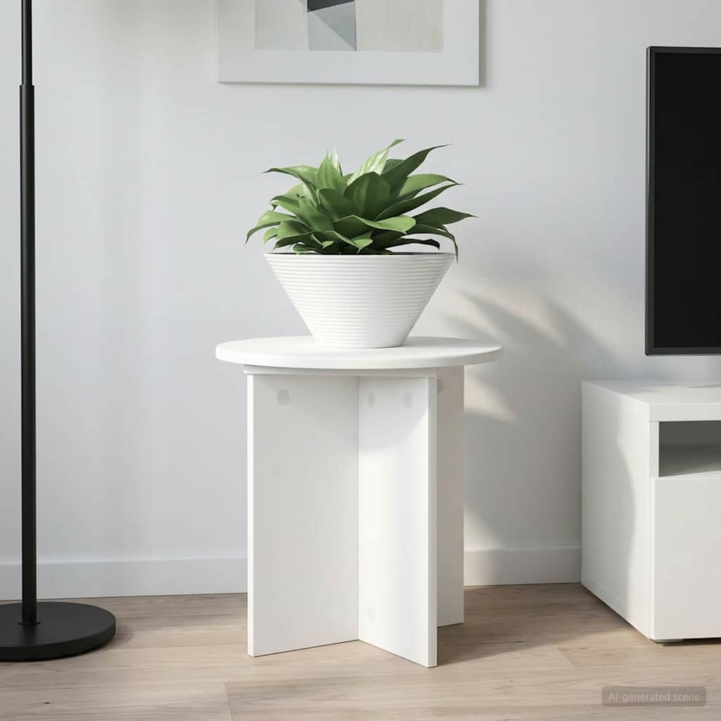 Plant Stand 2 pcs White Ø40 x 40 cm Engineered Wood