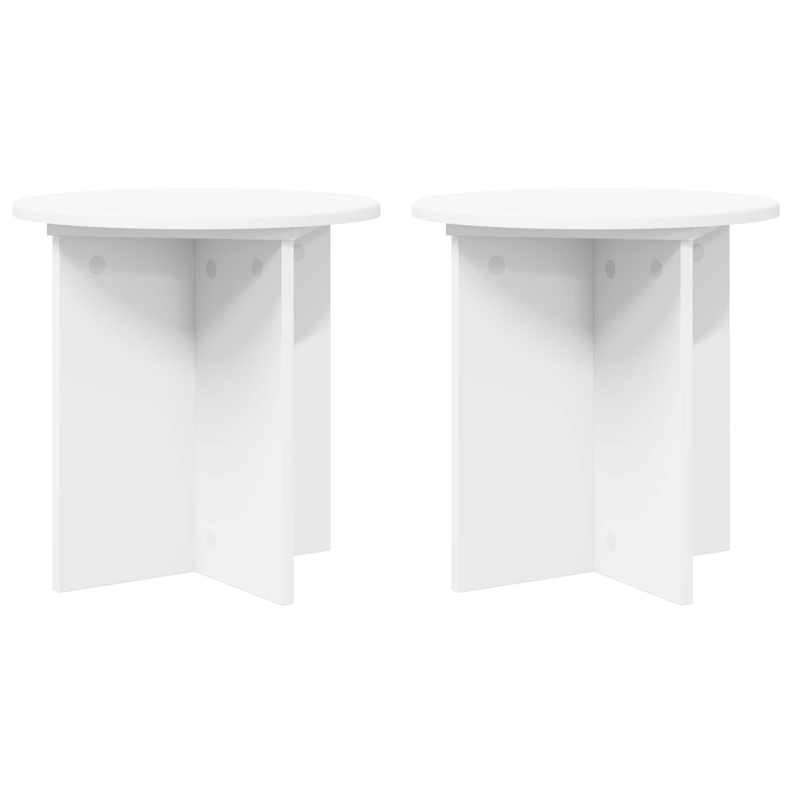 Plant Stand 2 pcs White Ø40 x 40 cm Engineered Wood