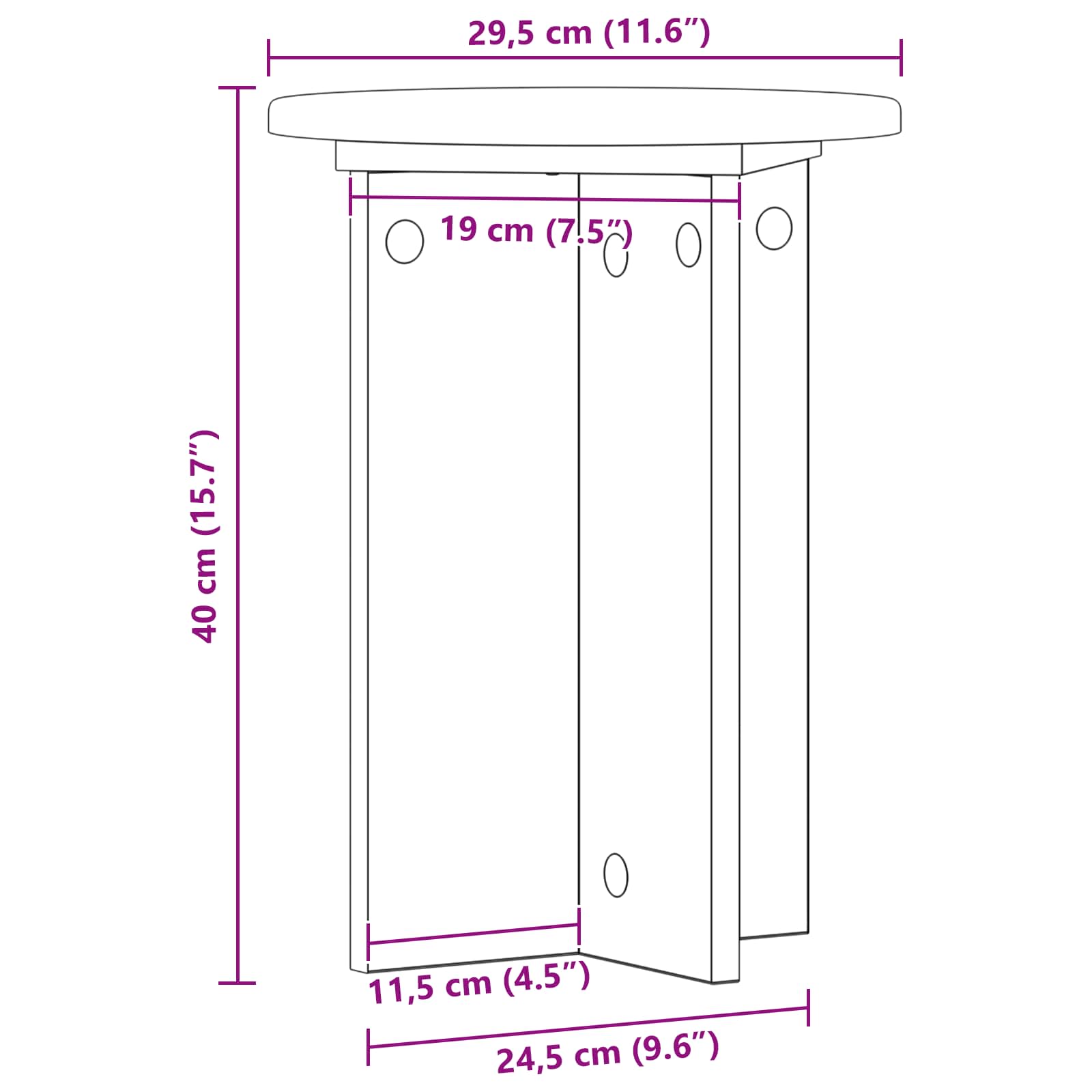 Plant Stand 2 pcs White Ø29.5 x 40 cm Engineered Wood
