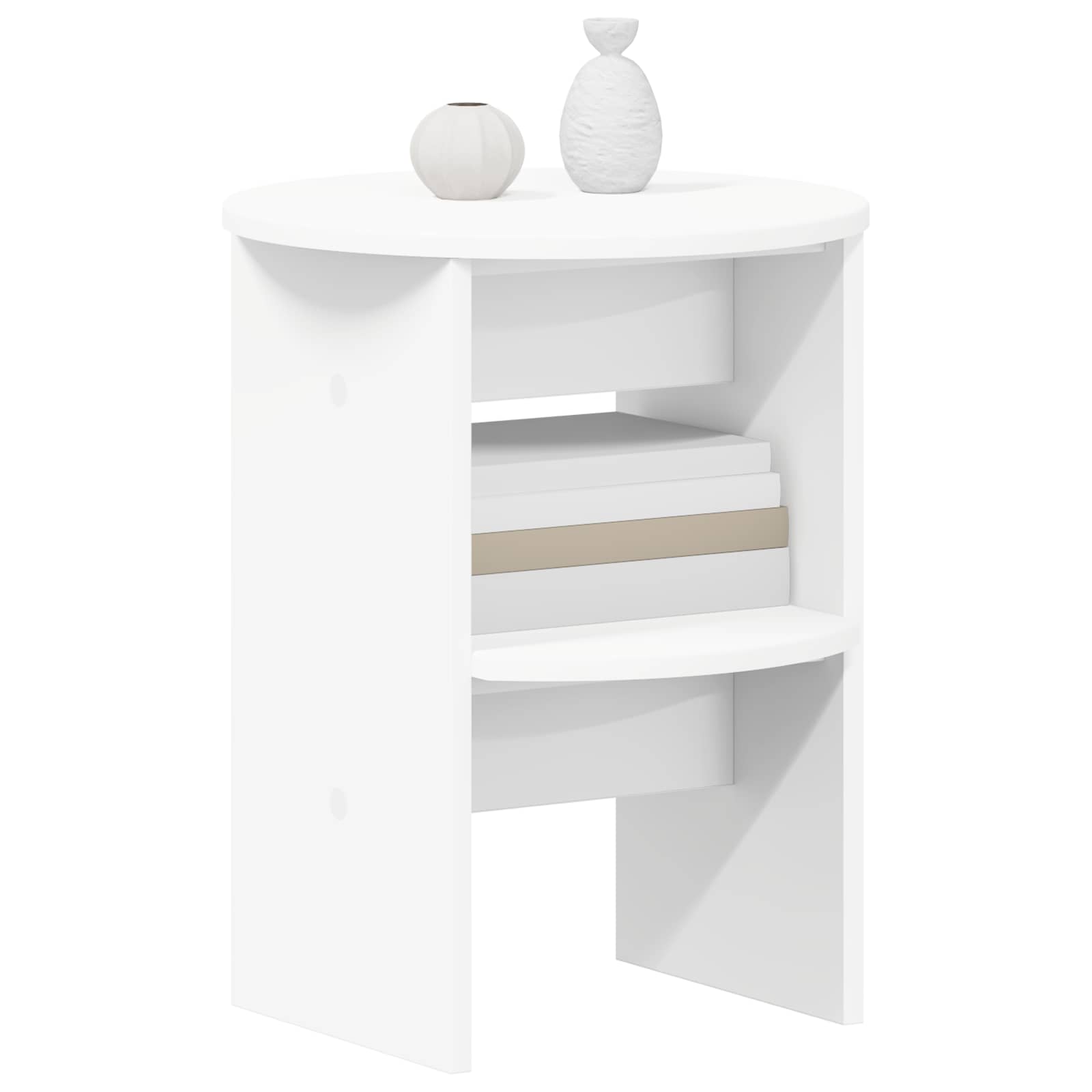Side Cabinet 2 pcs White Ø40 x 50 cm Engineered Wood