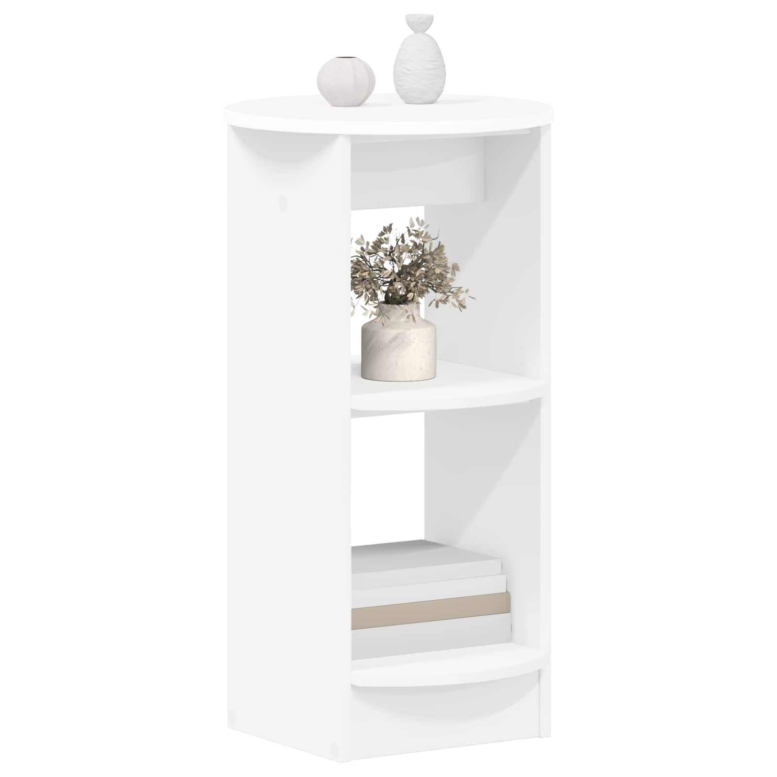 Side Cabinet White Engineered Wood