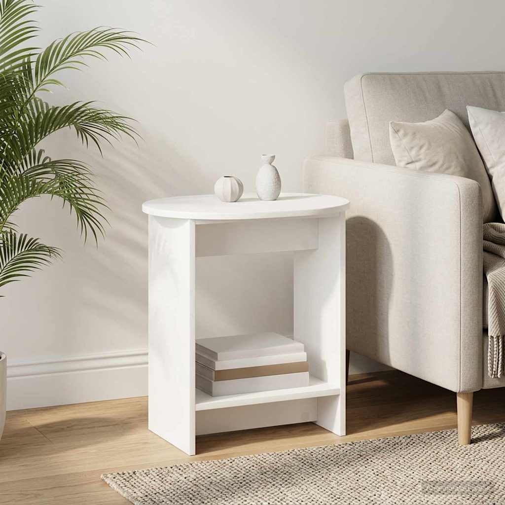 Side Table White 50 x 39.5 x 55 cm Engineered Wood