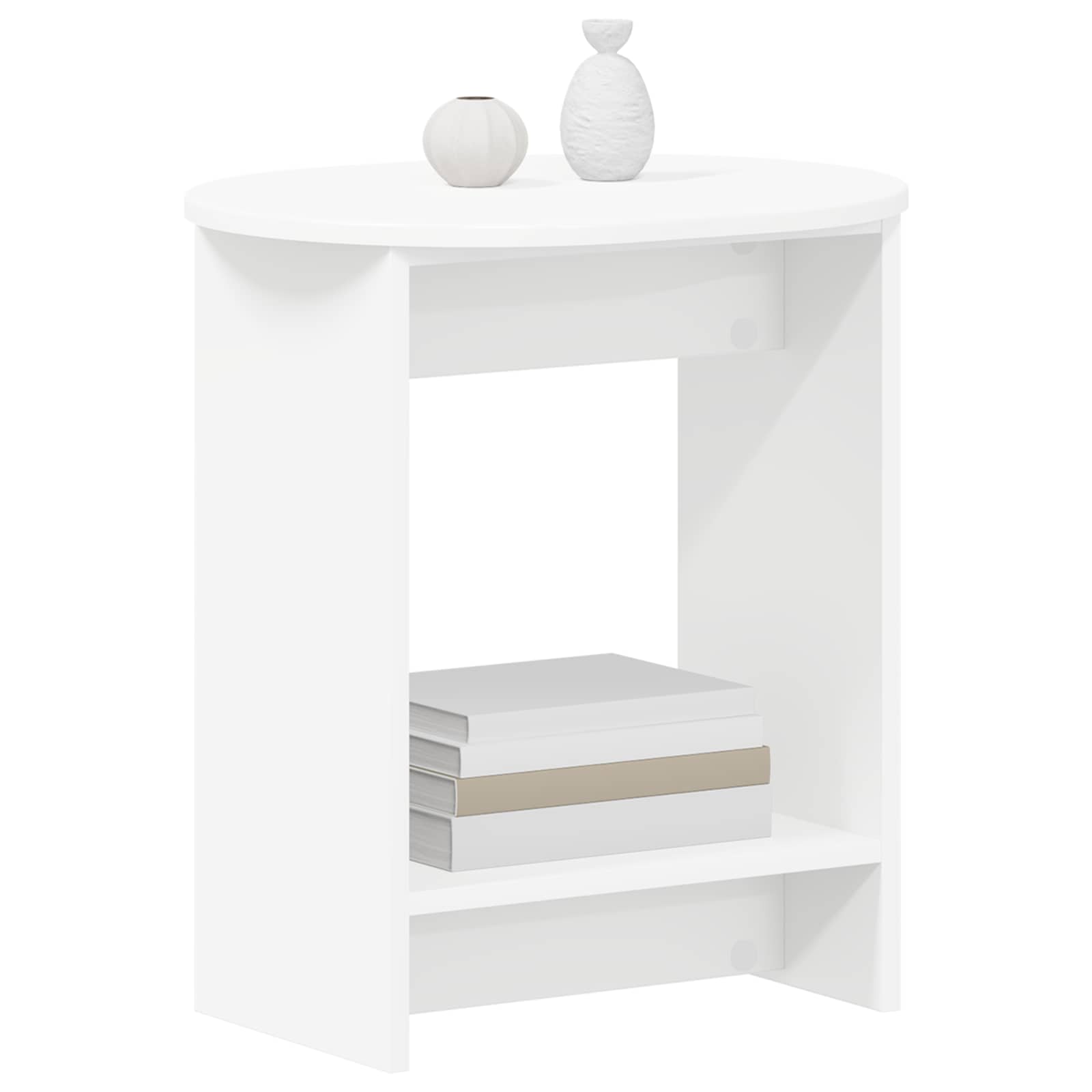 Side Table White 50 x 39.5 x 55 cm Engineered Wood