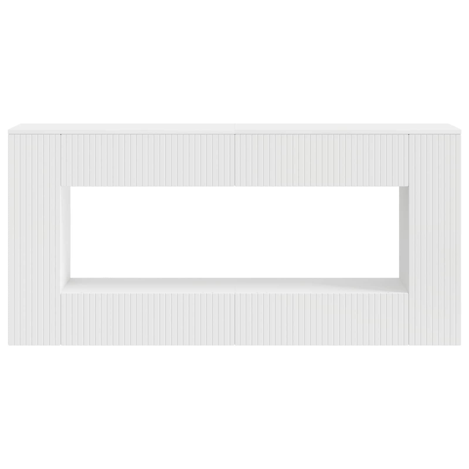 Console Table Striped White 155 x 29 x 74 cm Engineered Wood