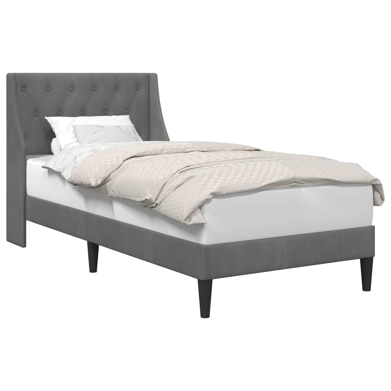 Bed Frame with Headboard Dark Grey connect plate