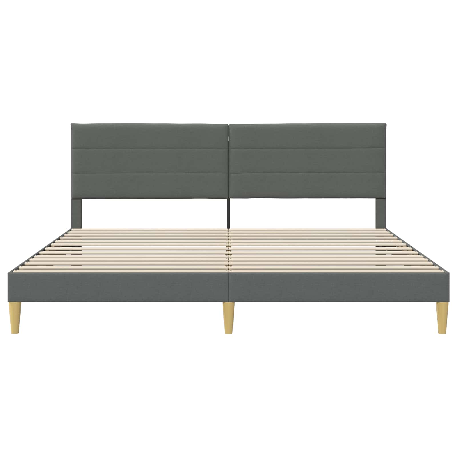 Bed Frame with Headboard Dark Grey 180 x 200 cm Fabric