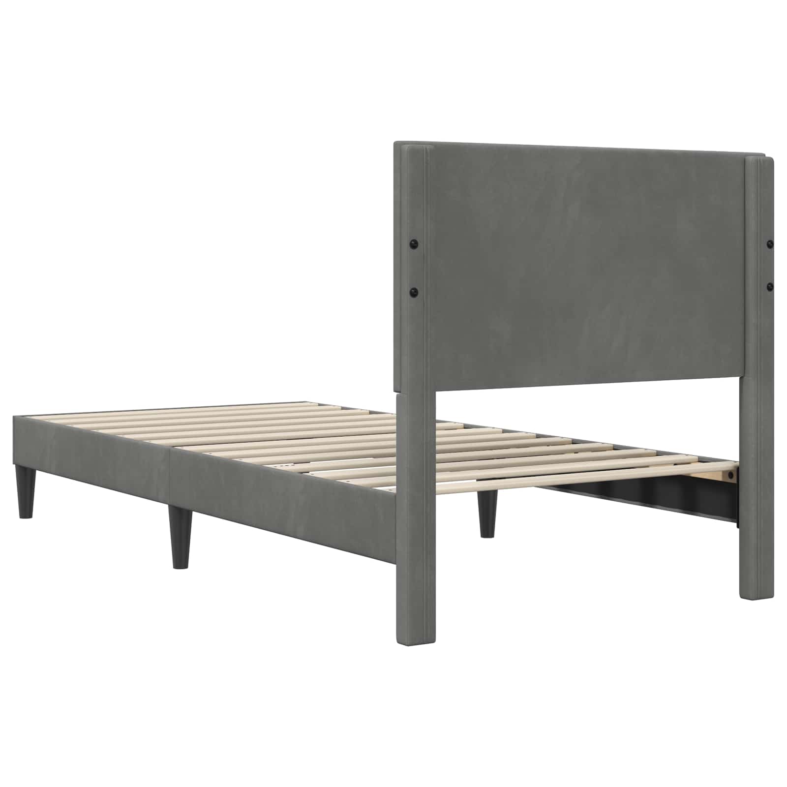 Bed Frame with Headboard Dark Grey 90 x 190 cm Velvet