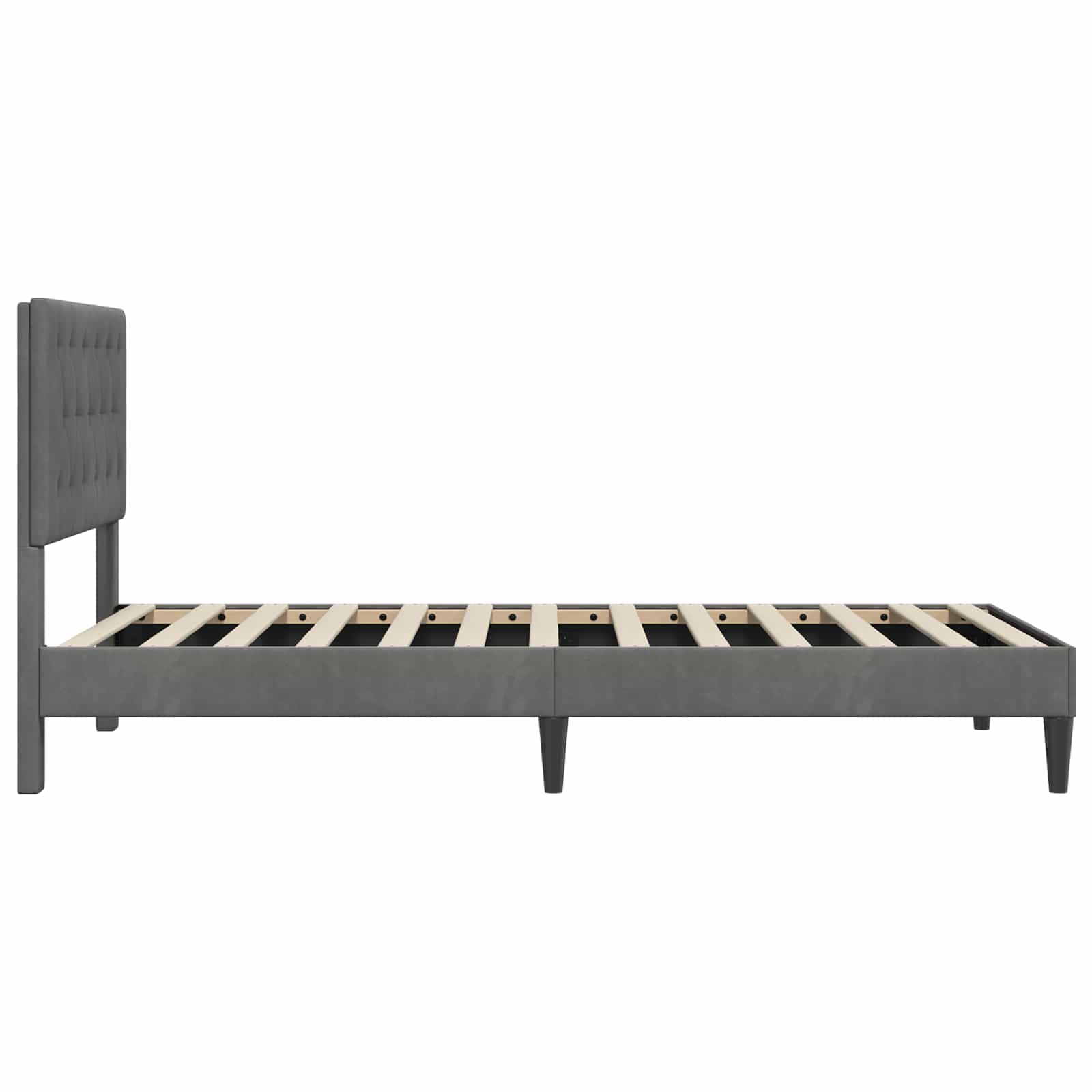 Bed Frame with Headboard Dark Grey 90 x 190 cm Velvet