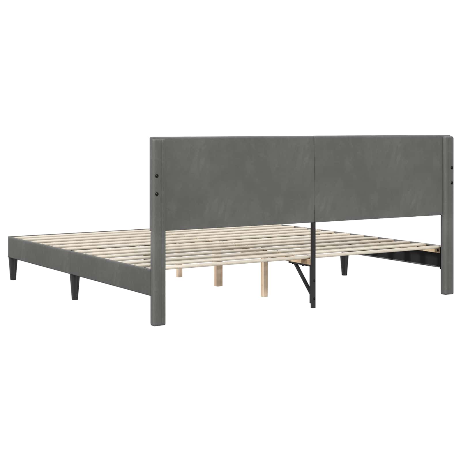 Bed Frame with Headboard Dark Grey 180 x 200 cm Velvet