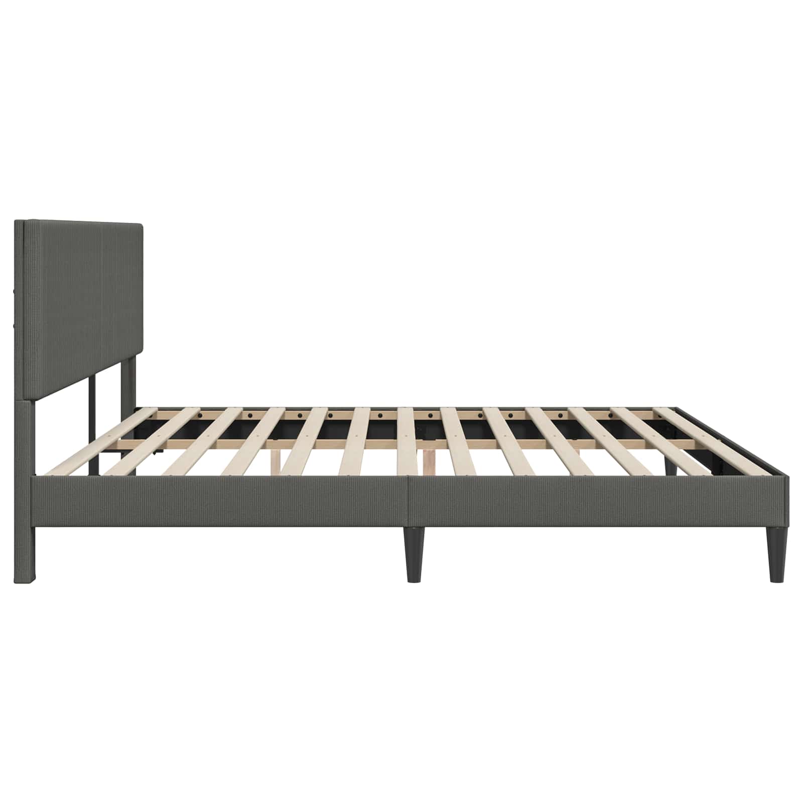 Bed Frame with Headboard Dark Grey 180 x 200 cm Corduroy Fabric