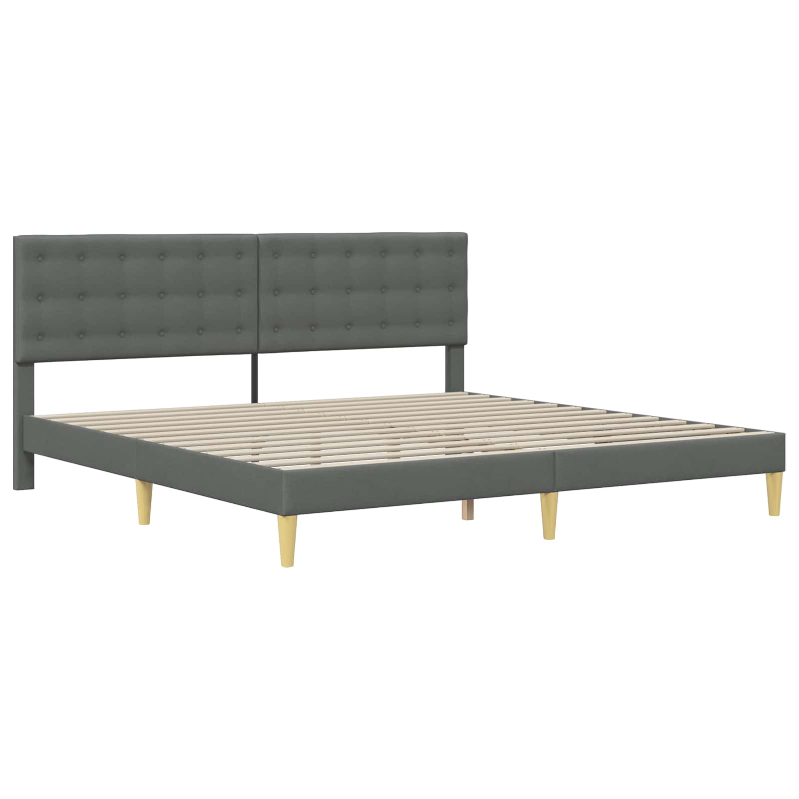 Bed Frame with Headboard Dark Grey 180 x 200 cm Fabric