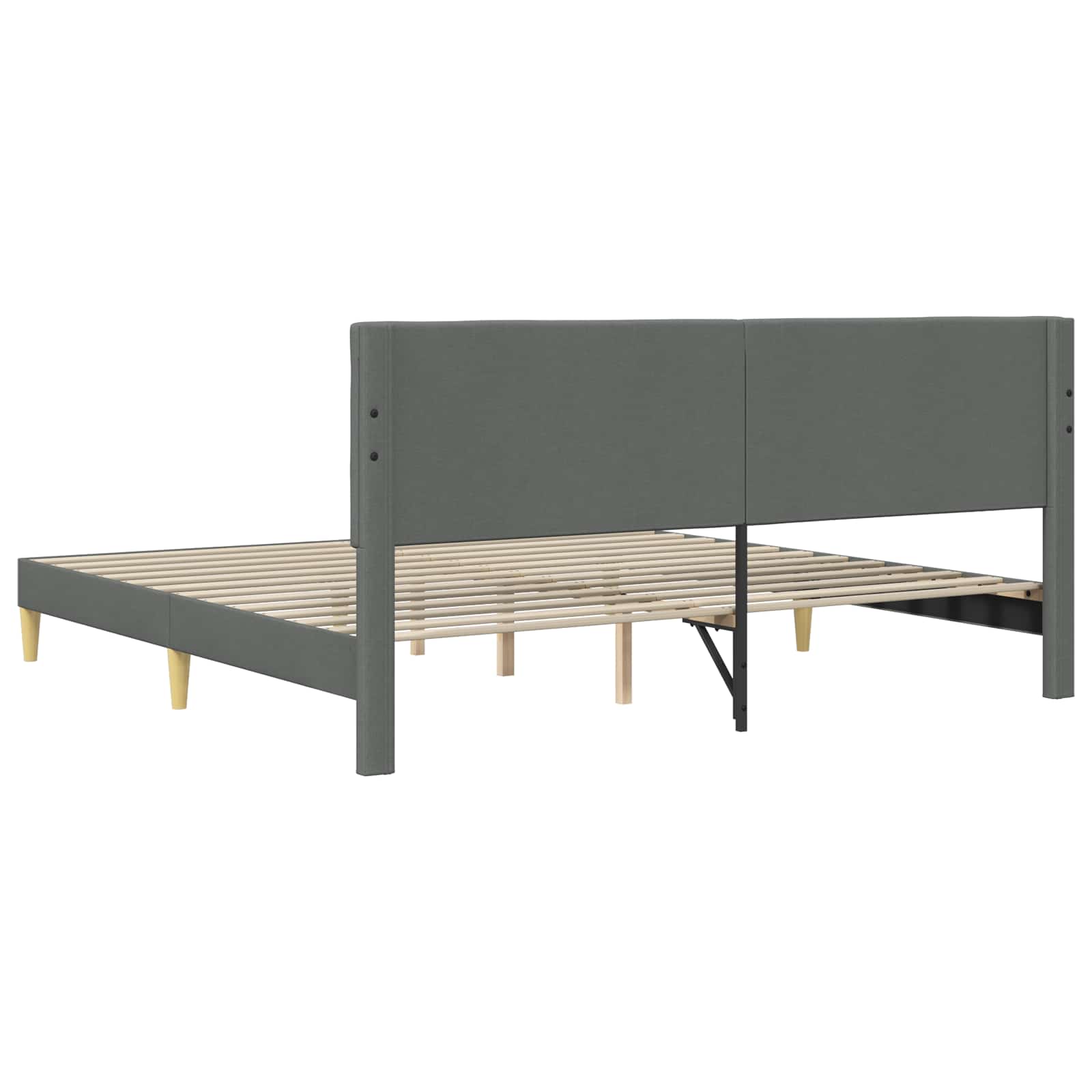 Bed Frame with Headboard Dark Grey 180 x 200 cm Fabric