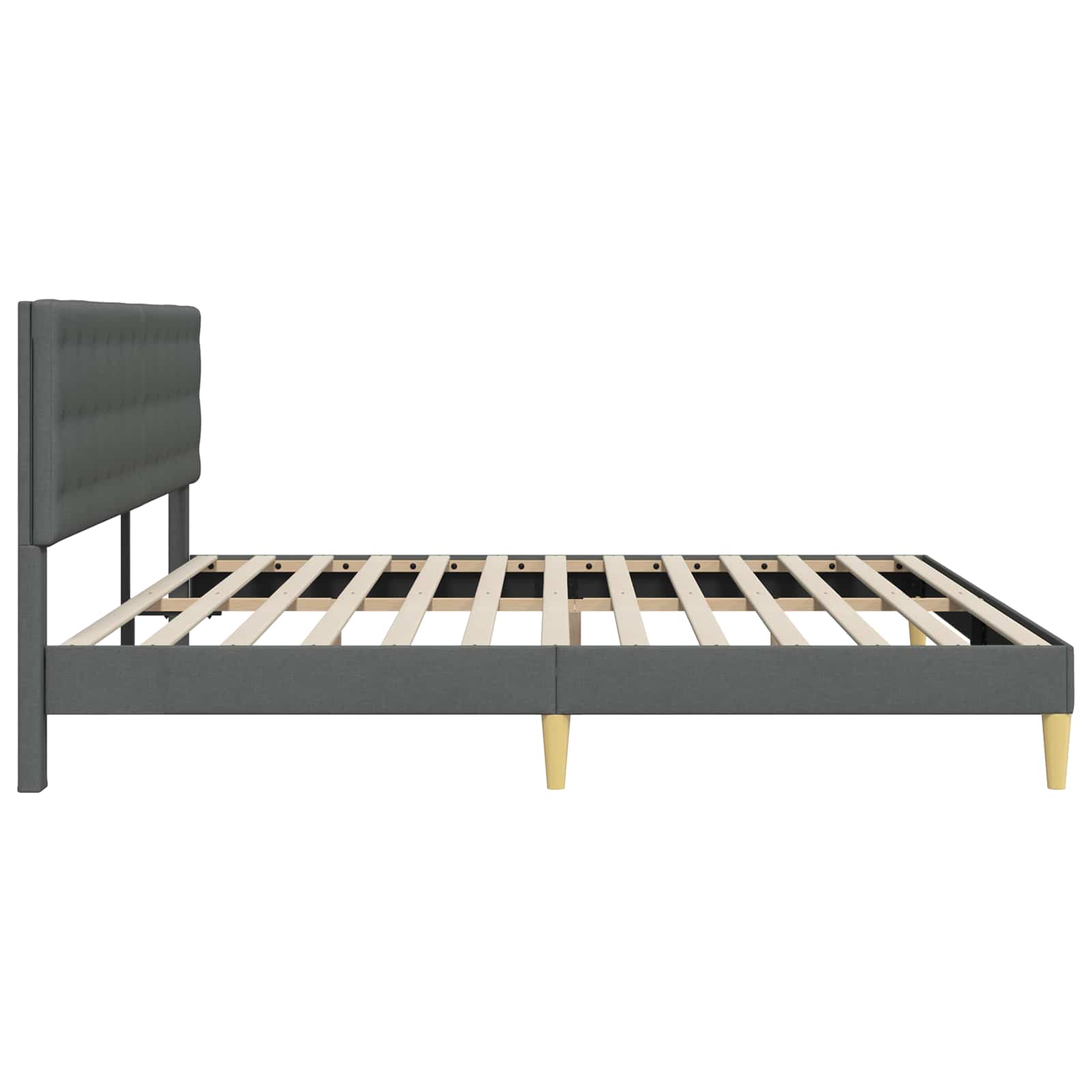 Bed Frame with Headboard Dark Grey 180 x 200 cm Fabric