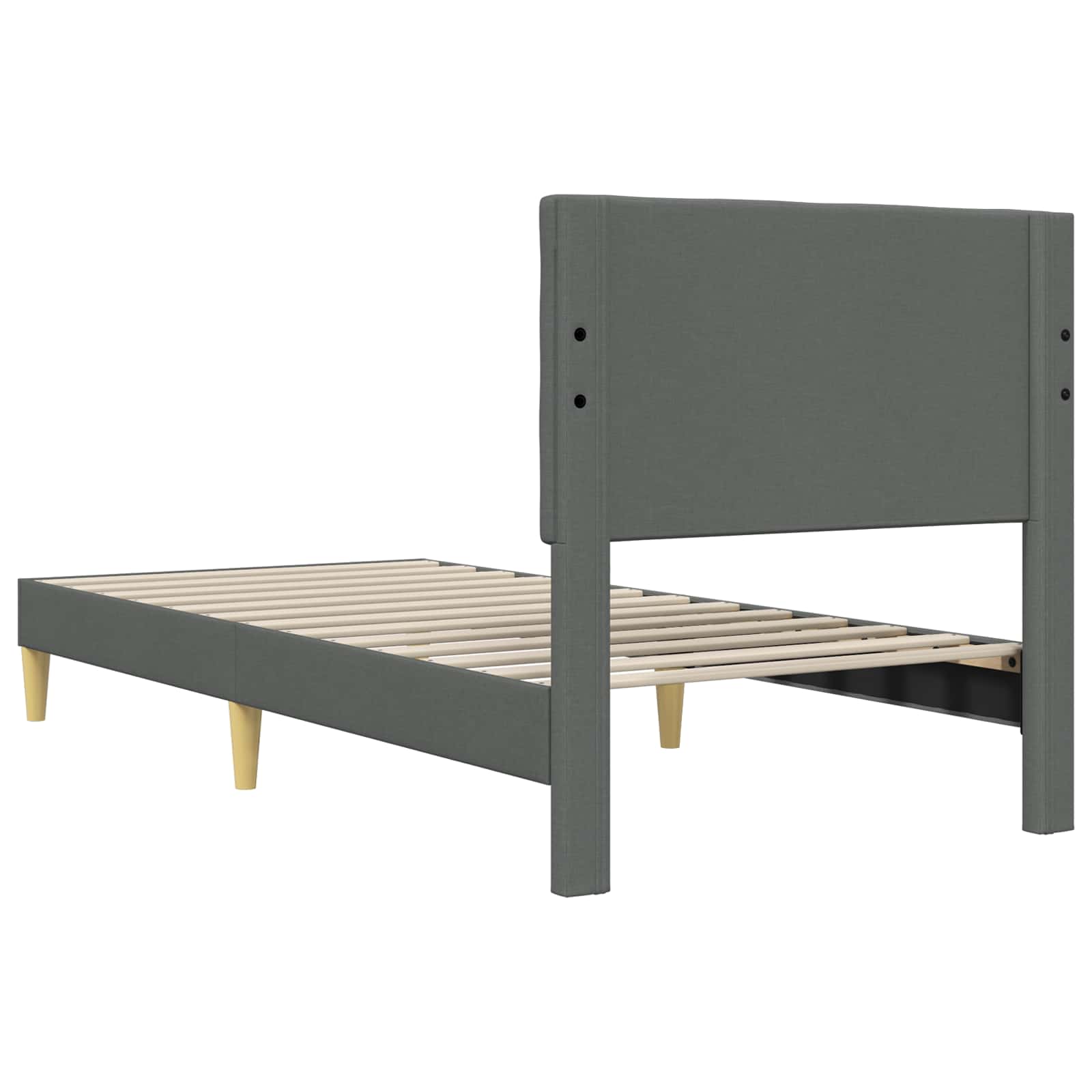 Bed Frame with Headboard Dark Grey 107 x 203 cm Fabric