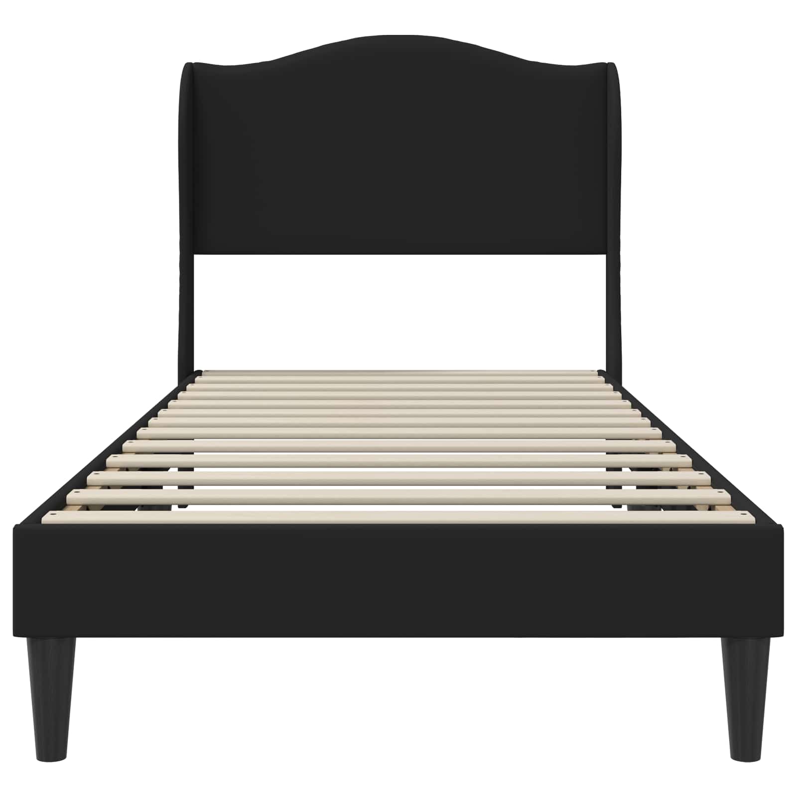 Bed Frame with Headboard Black 90 x 190 cm Faux Leather