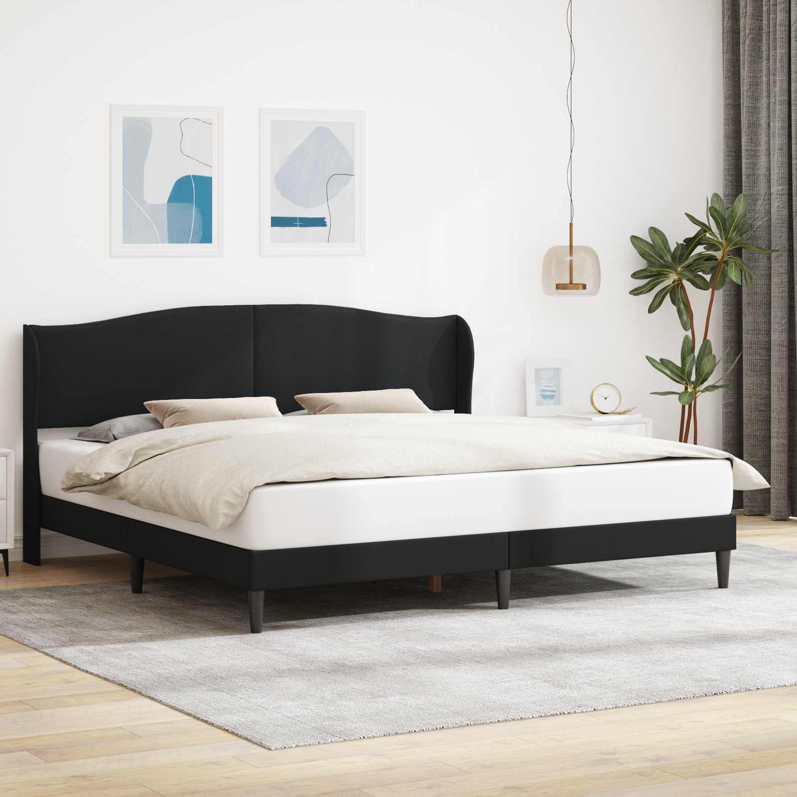 Bed Frame with Headboard Black 180 x 200 cm Faux Leather