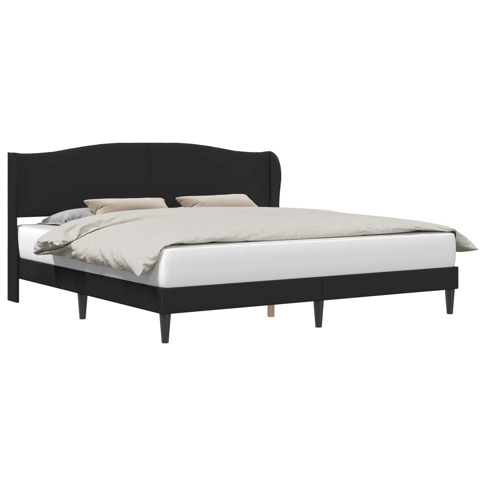 Bed Frame with Headboard Black 180 x 200 cm Faux Leather