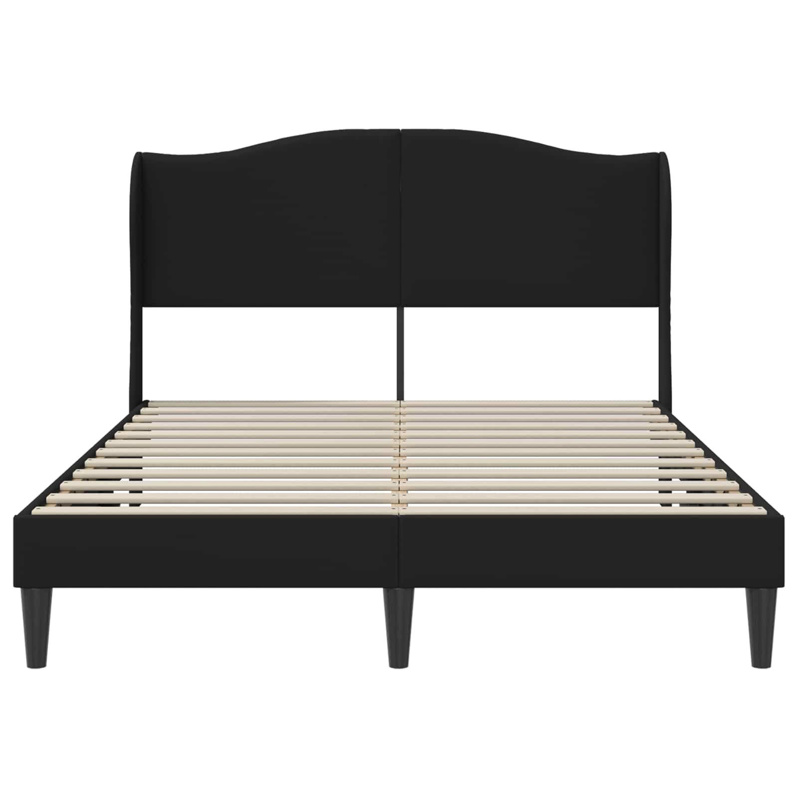 Bed Frame with Headboard Black 152 x 203 cm Faux Leather