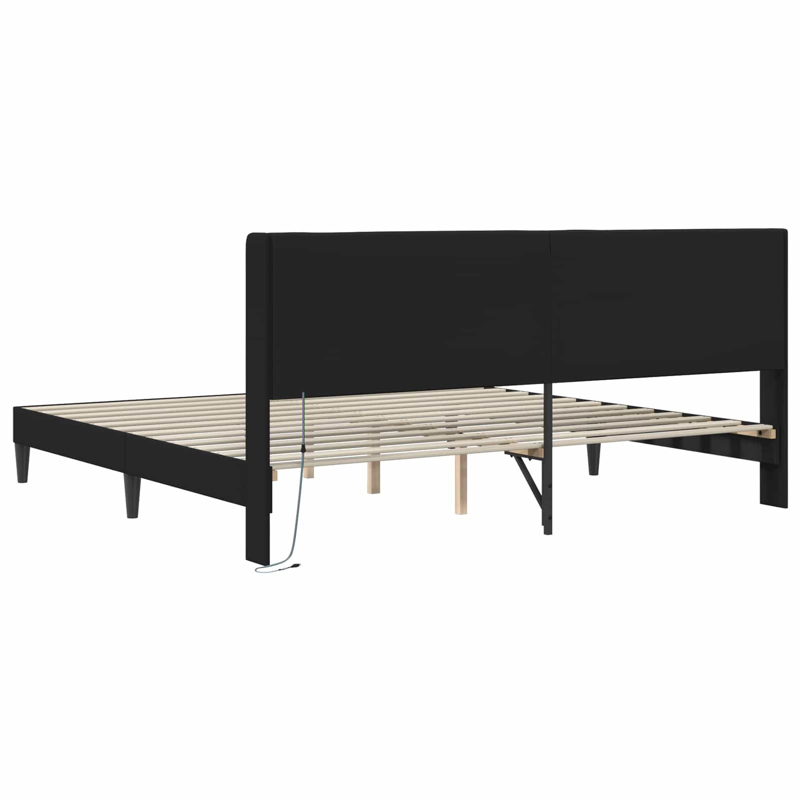 Bed Frame with LED Strip Lights Black 180 x 200 cm Faux Leather