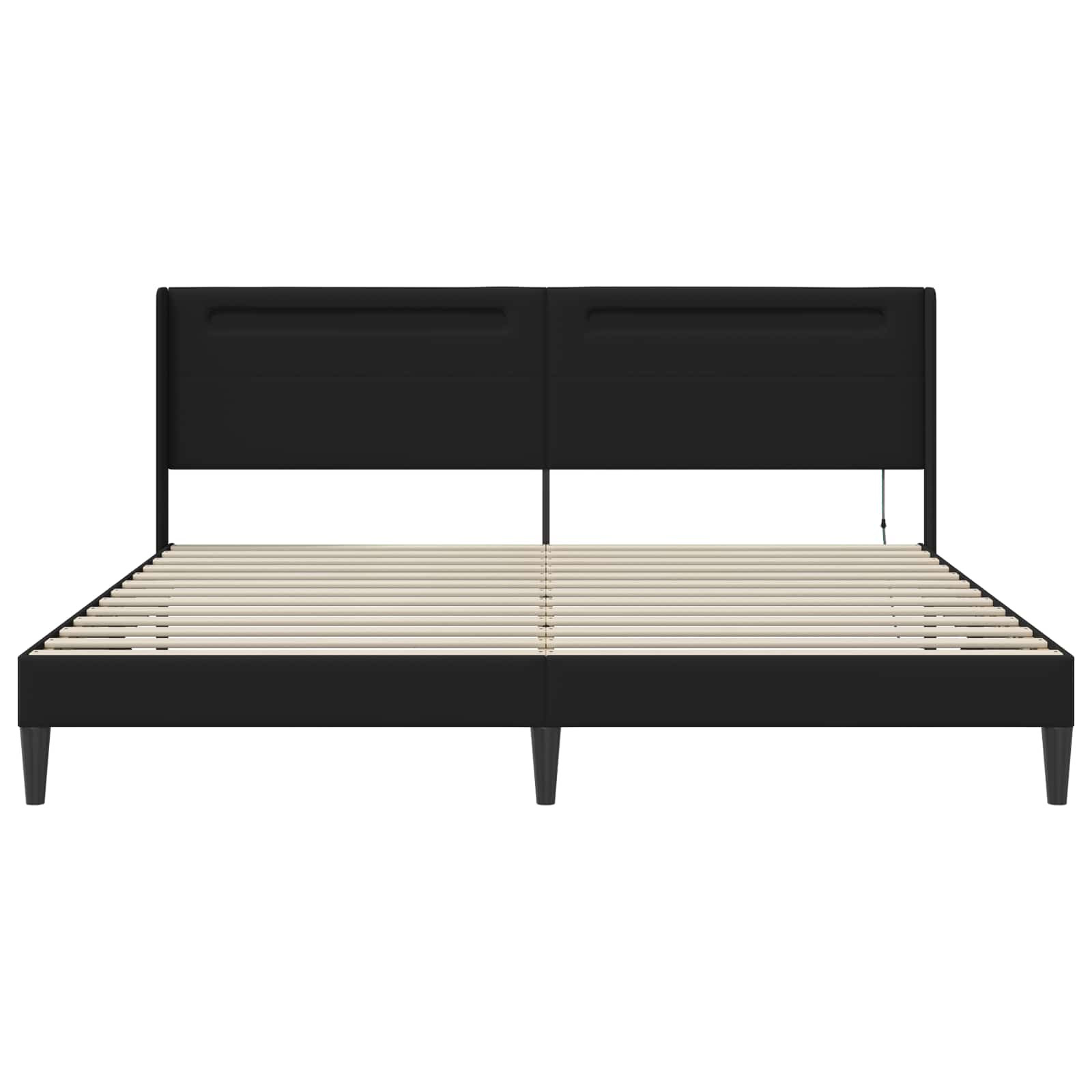 Bed Frame with LED Strip Lights Black 180 x 200 cm Faux Leather