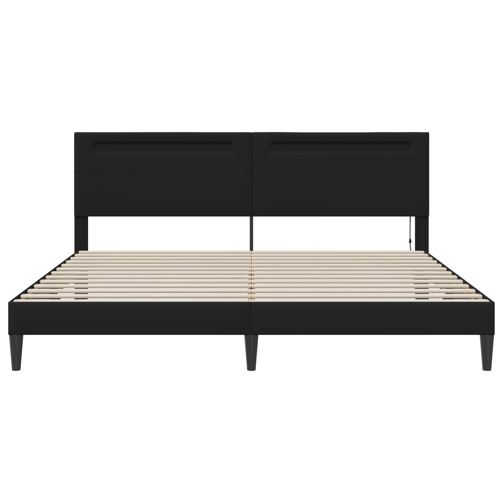 Bed Frame with LED Strip Lights Black 180 x 200 cm Faux Leather