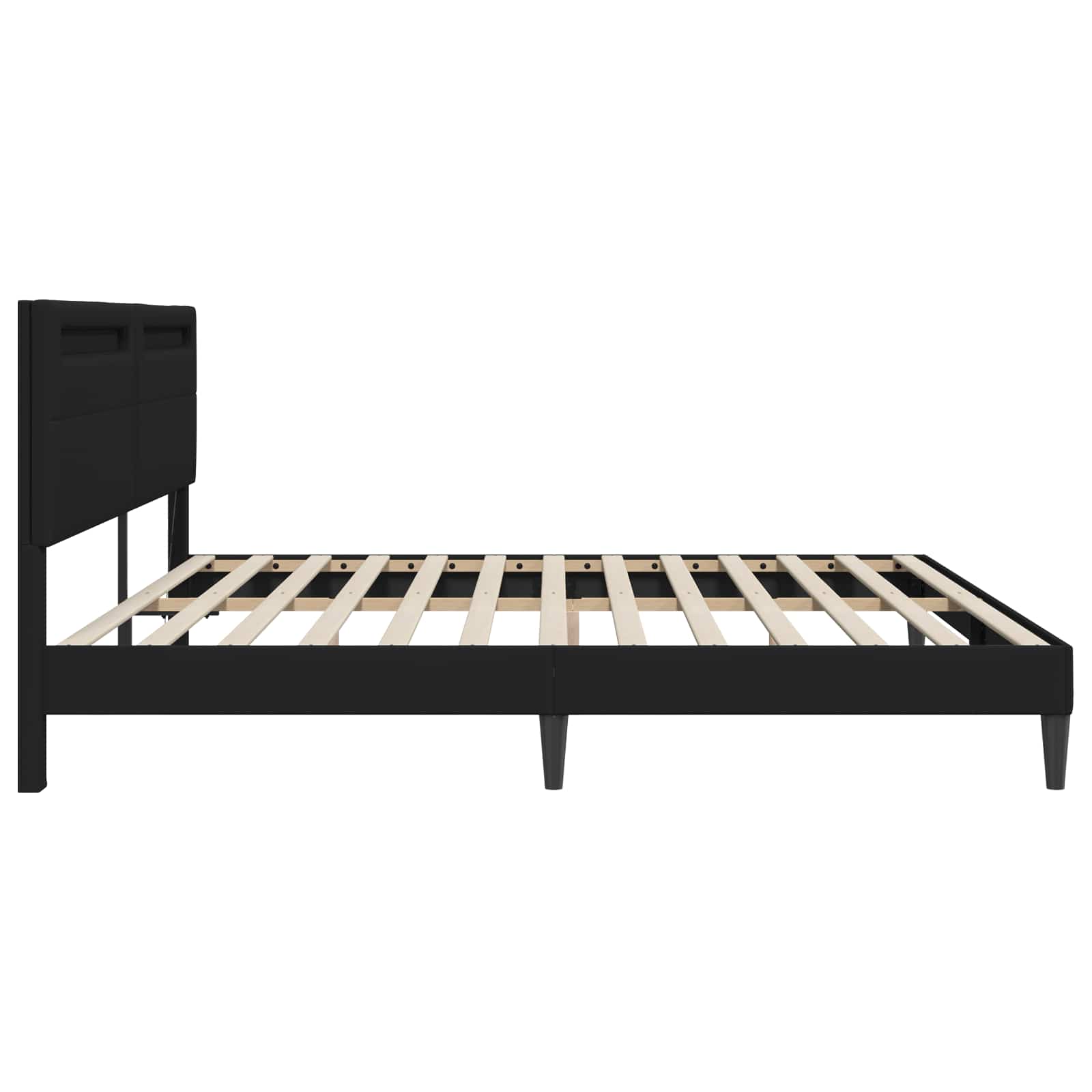 Bed Frame with LED Strip Lights Black 180 x 200 cm Faux Leather