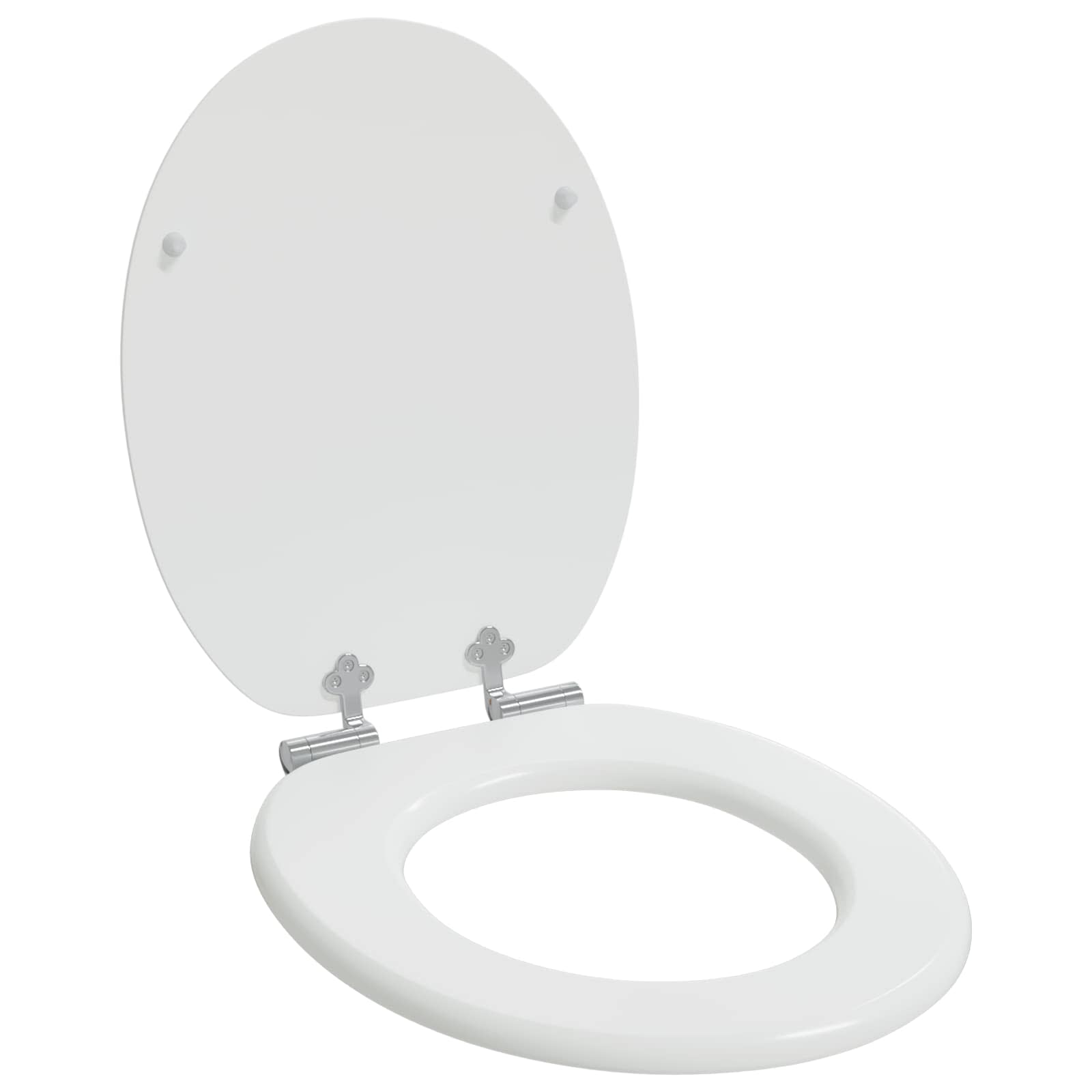 Soft-Close Toilet Seat 2 pcs White 44 x 38 cm MDF board