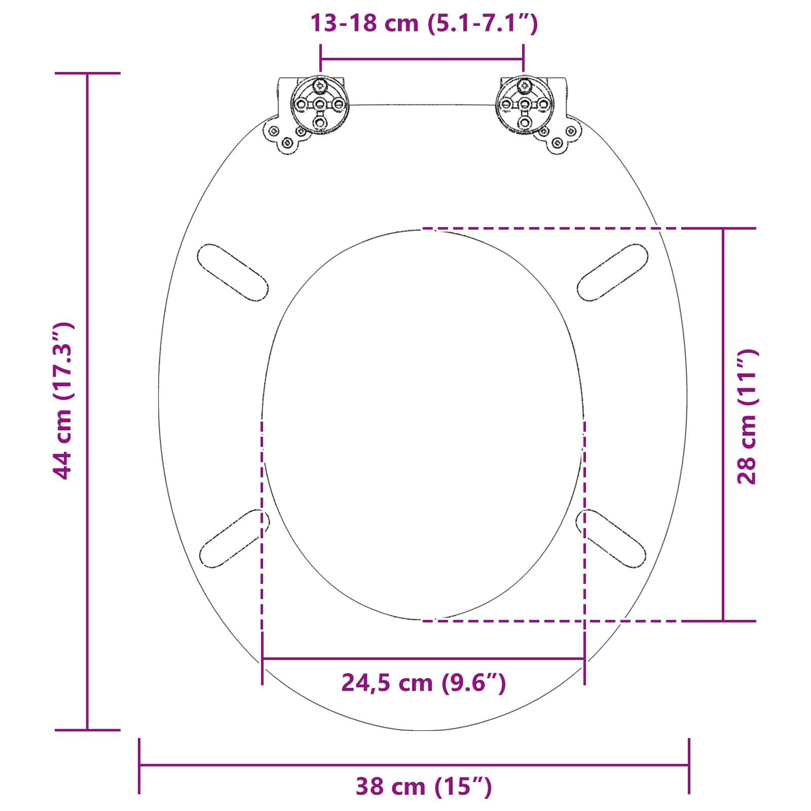 Soft-Close Toilet Seat 2 pcs Sea Muschel 44 x 38 cm MDF board