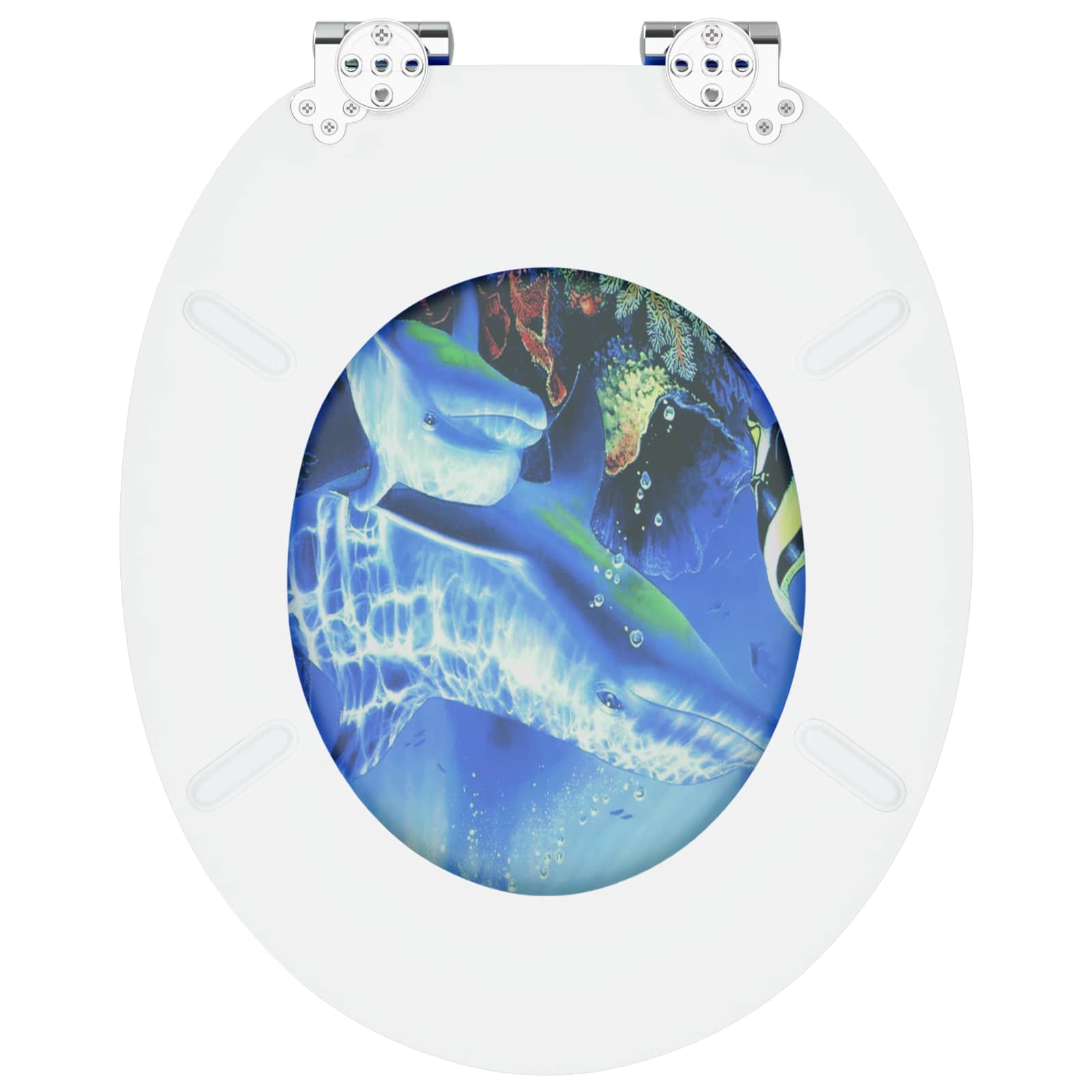 Soft-Close Toilet Seat 2 pcs Blue 44 x 38 cm MDF board