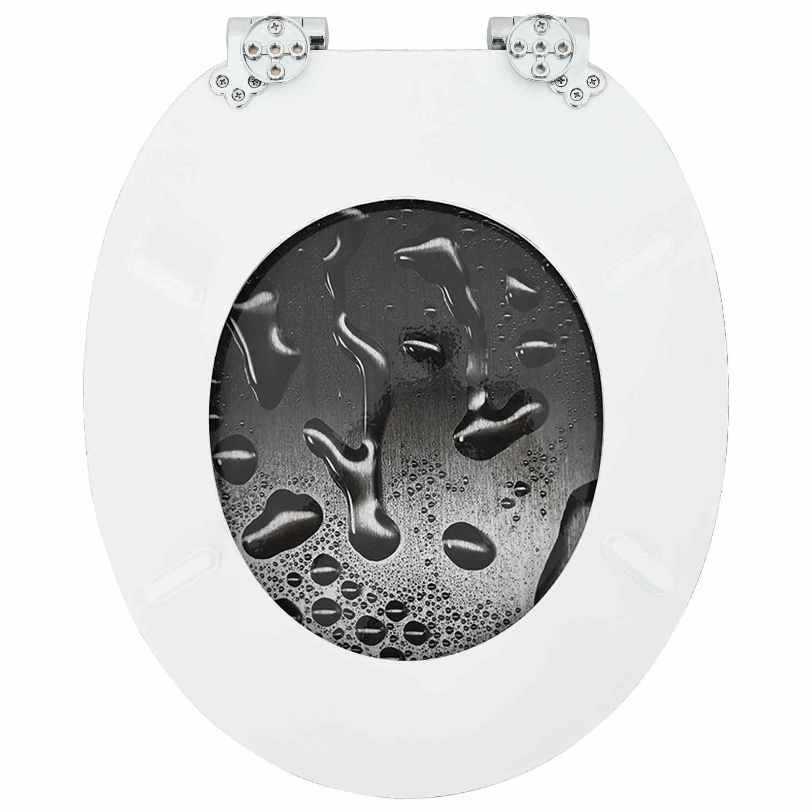 Soft-Close Toilet Seat 2 pcs Grey 44 x 38 cm MDF board