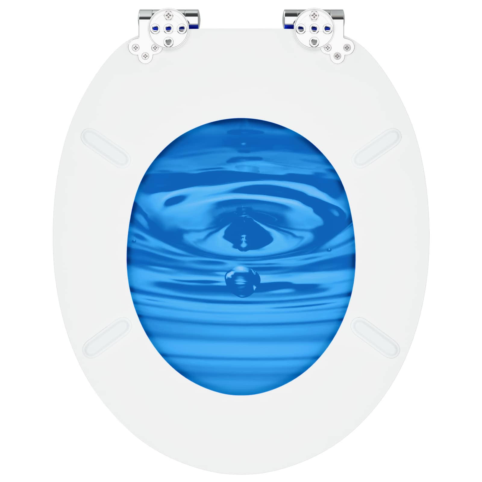 Soft-Close Toilet Seat 2 pcs Blue Drop 44 x 38 cm MDF board