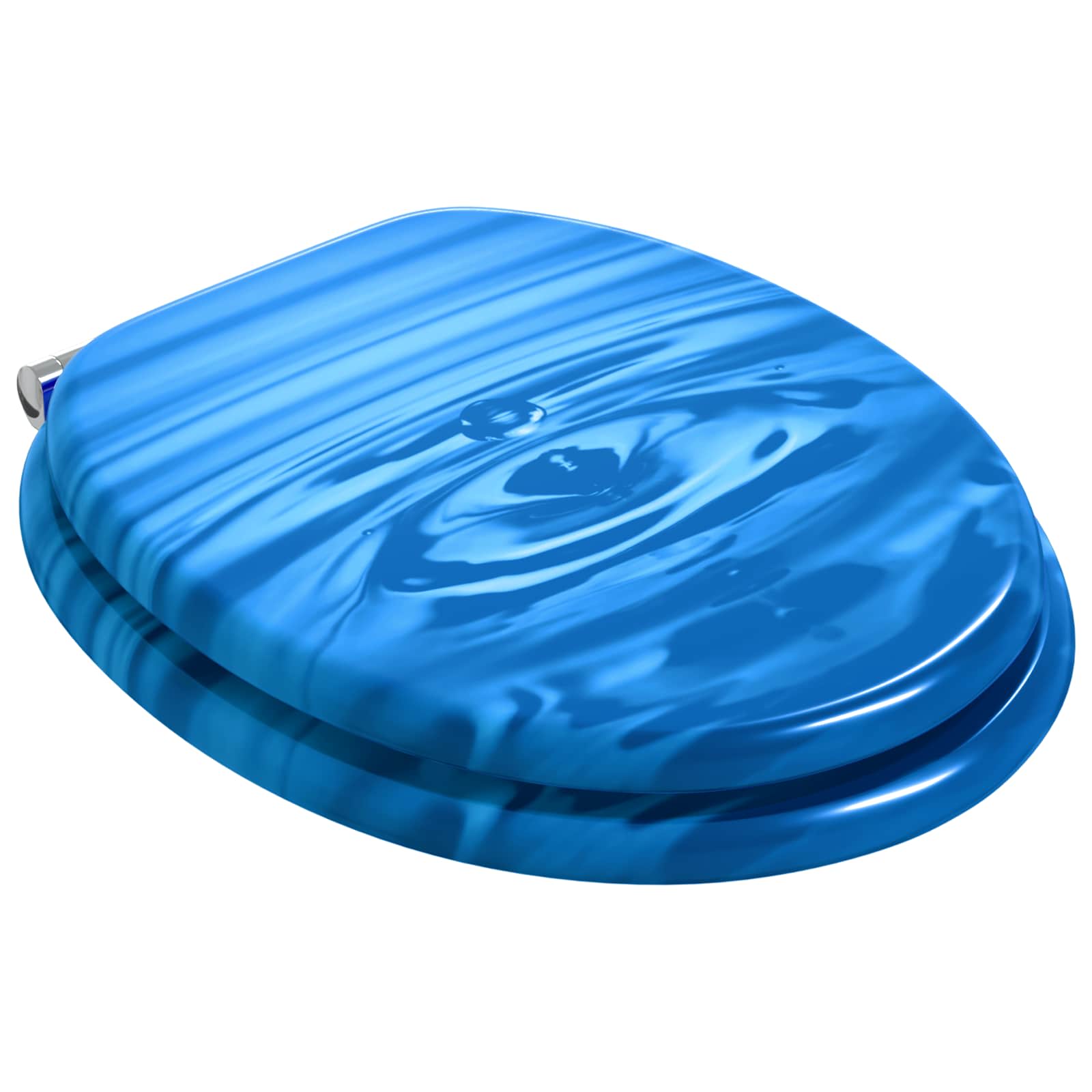 Soft-Close Toilet Seat 2 pcs Blue Drop 44 x 38 cm MDF board