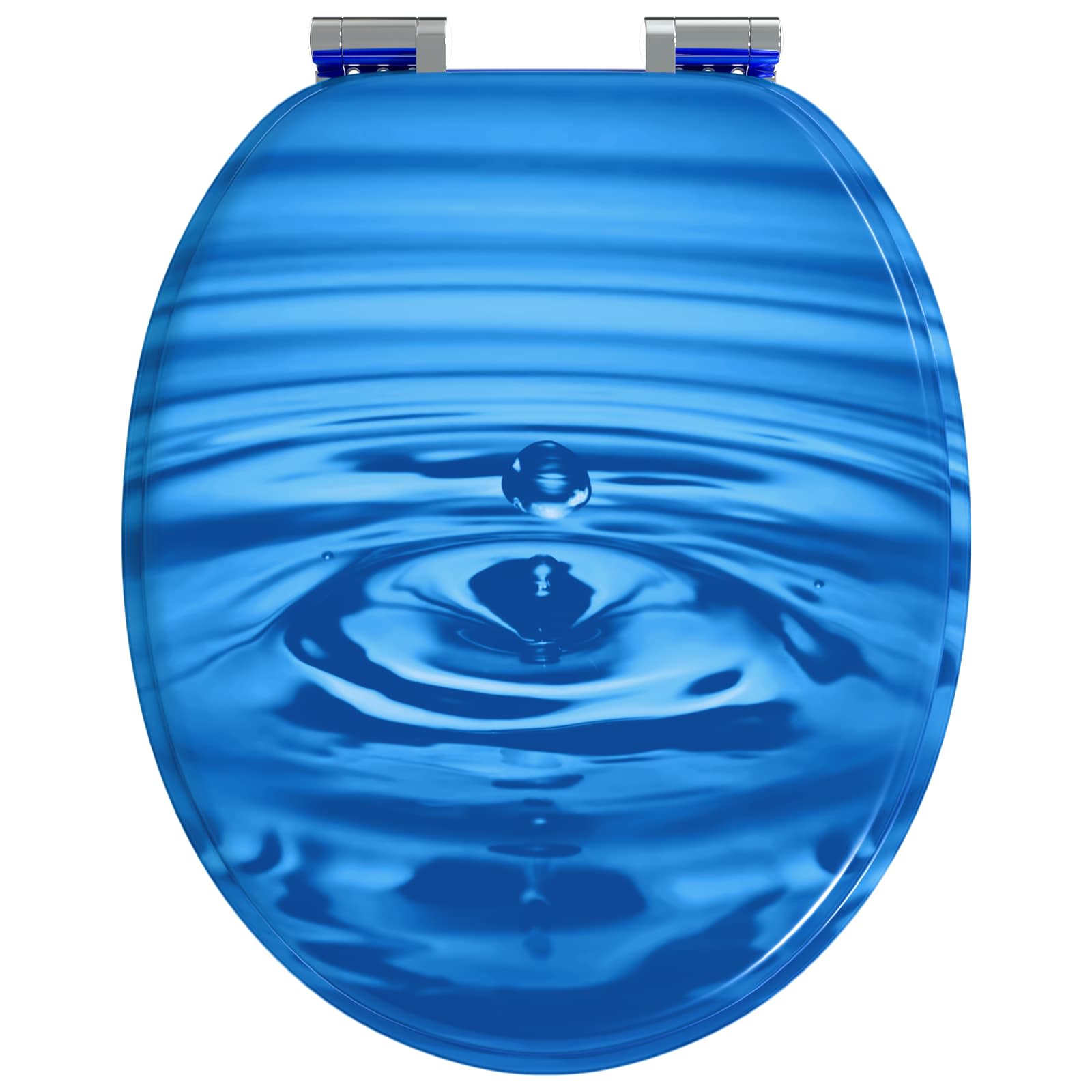 Soft-Close Toilet Seat 2 pcs Blue Drop 44 x 38 cm MDF board